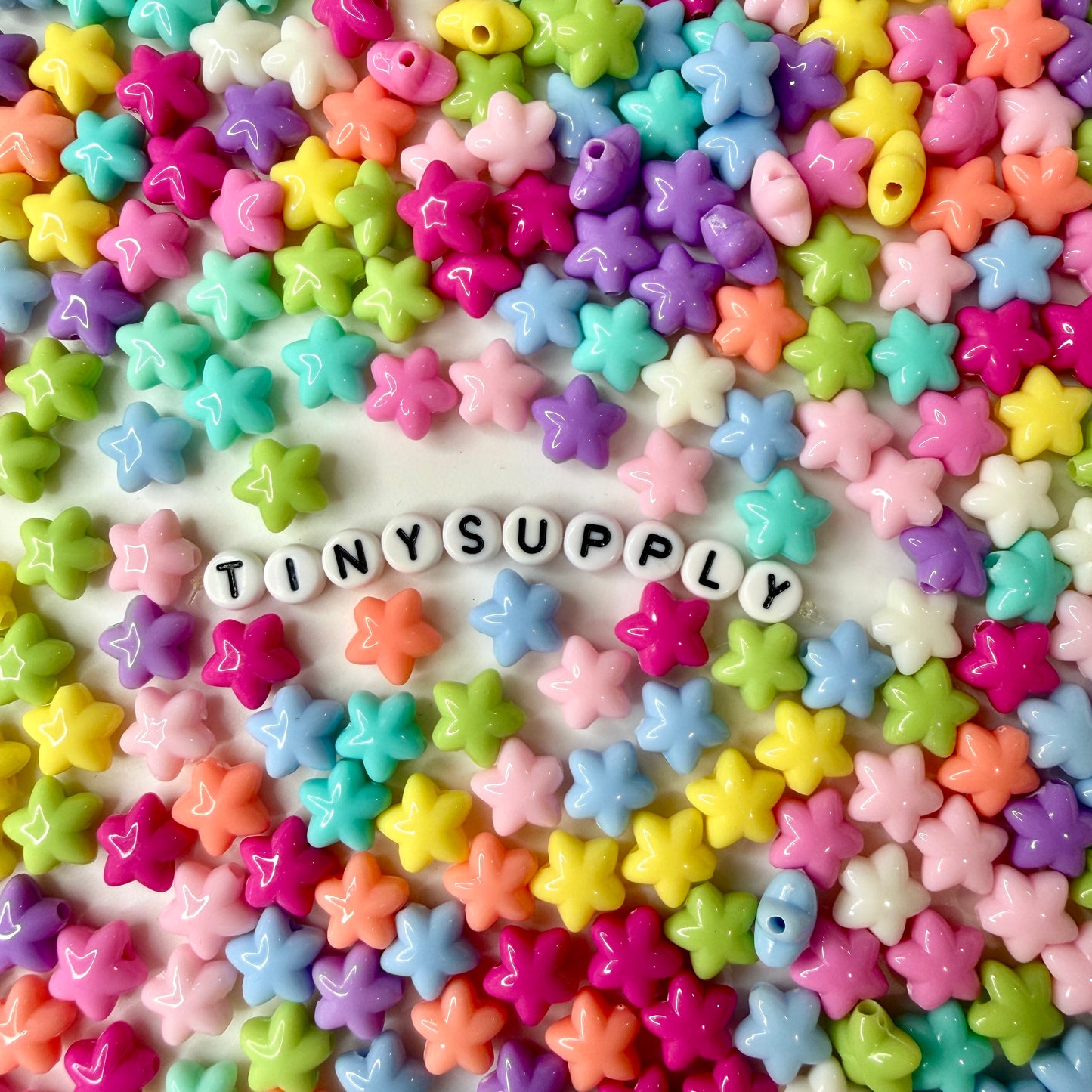 10MM Puffy Candy Star Acrylic Spacer Beads