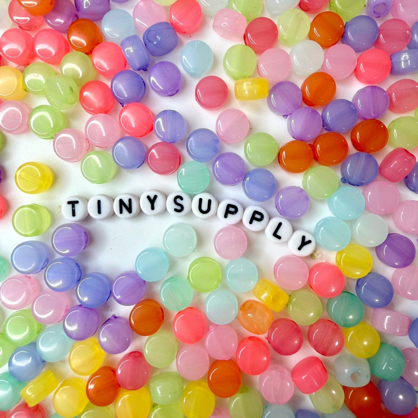 8.5MM Light Pastel Jelly Themed Flat Round Acrylic Beads