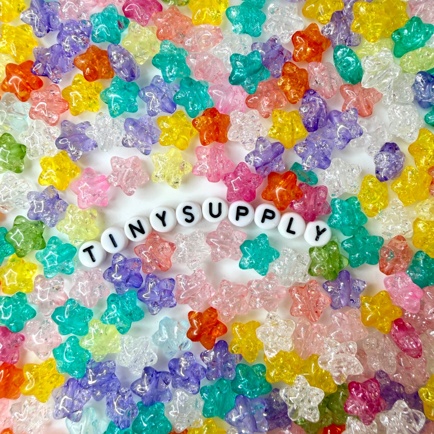 10MM Sparkle Candy-Colored Acrylic Star Bead