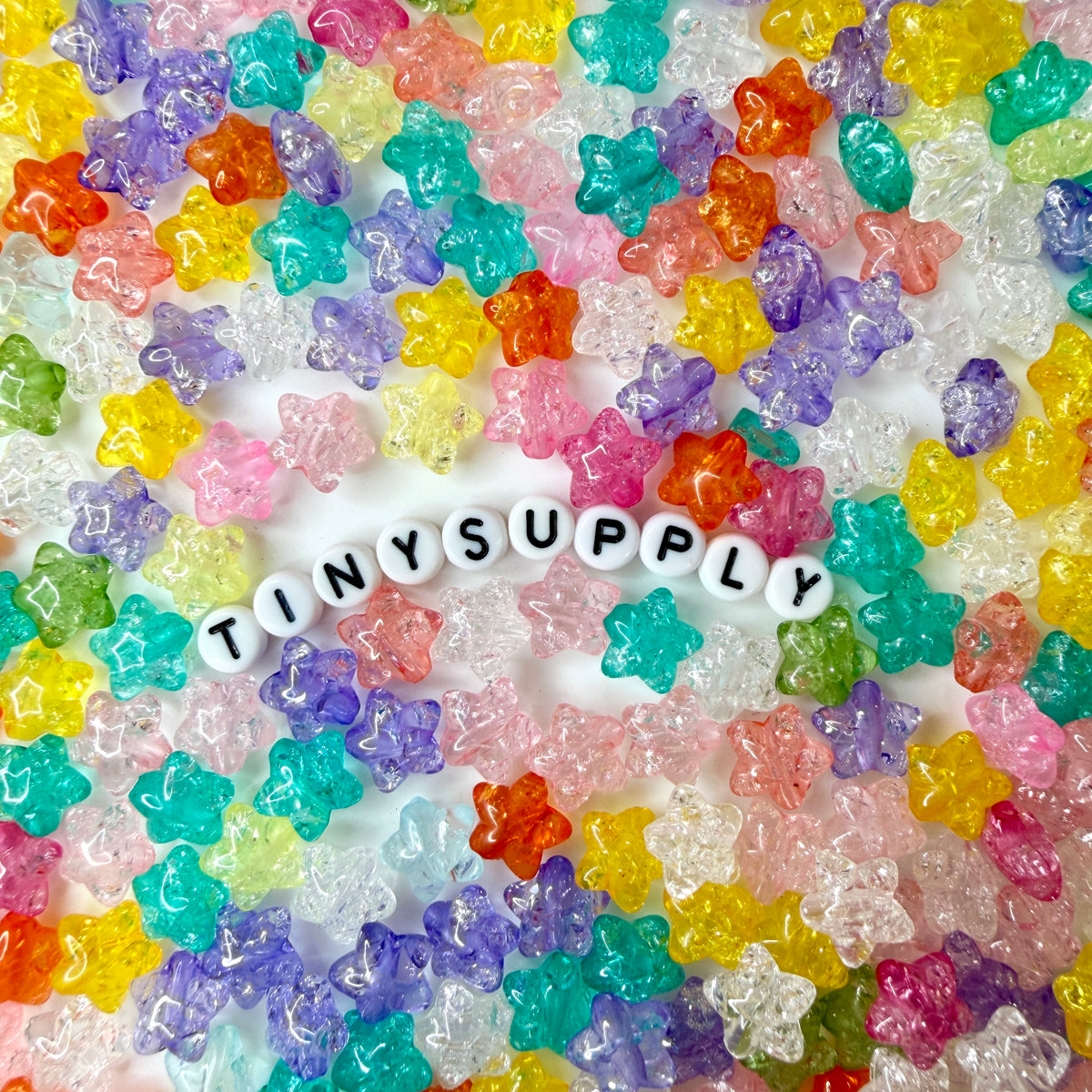 10MM Sparkle Candy-Colored Acrylic Star Bead