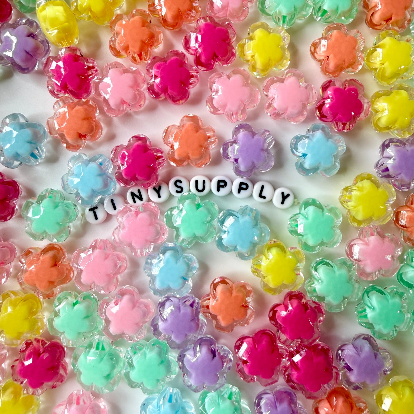Chunky 17MM Sakura Flower Shaped Acrylic Spacer Beads