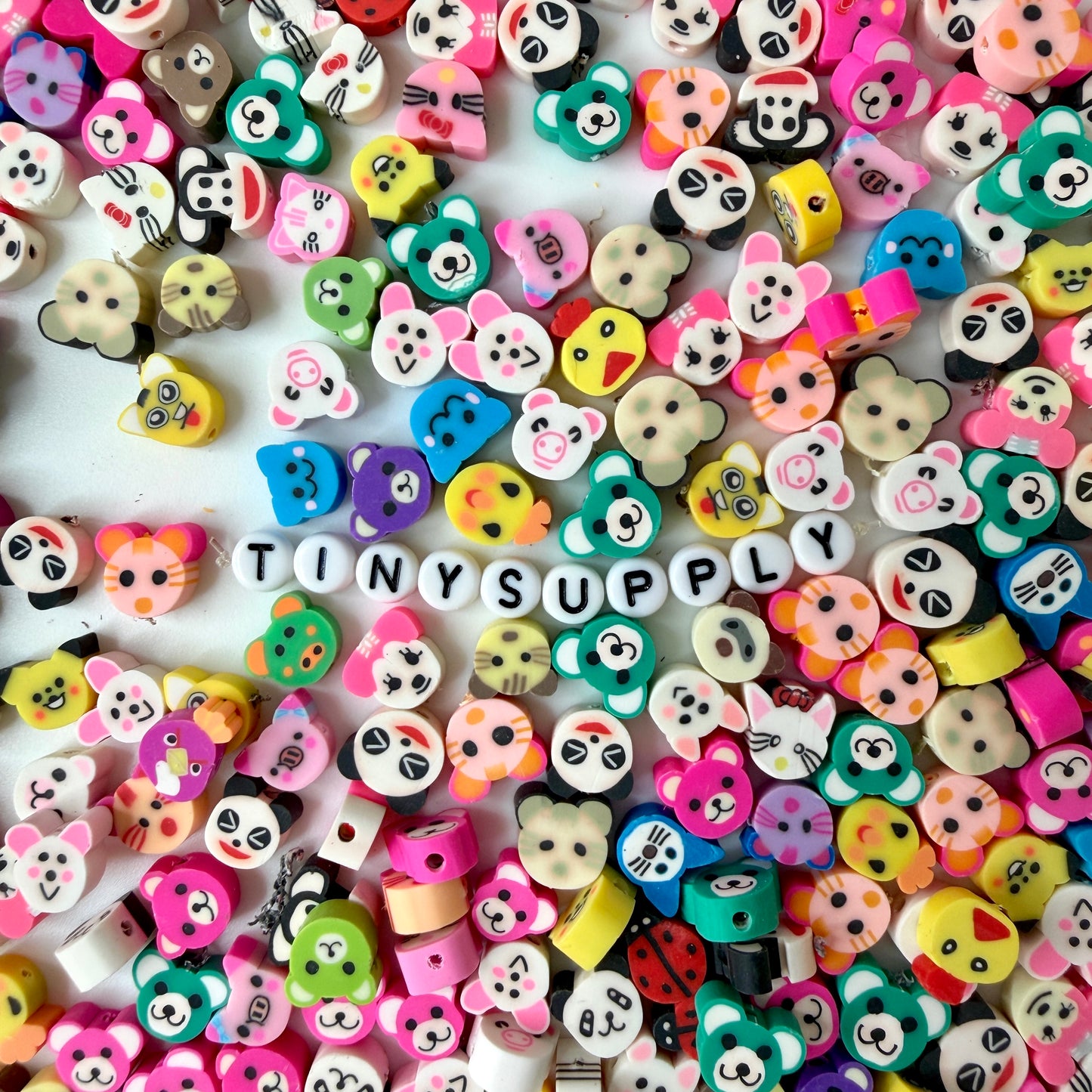 Mixed Animal Themed Polymer Clay Beads (Mixed Sizes)
