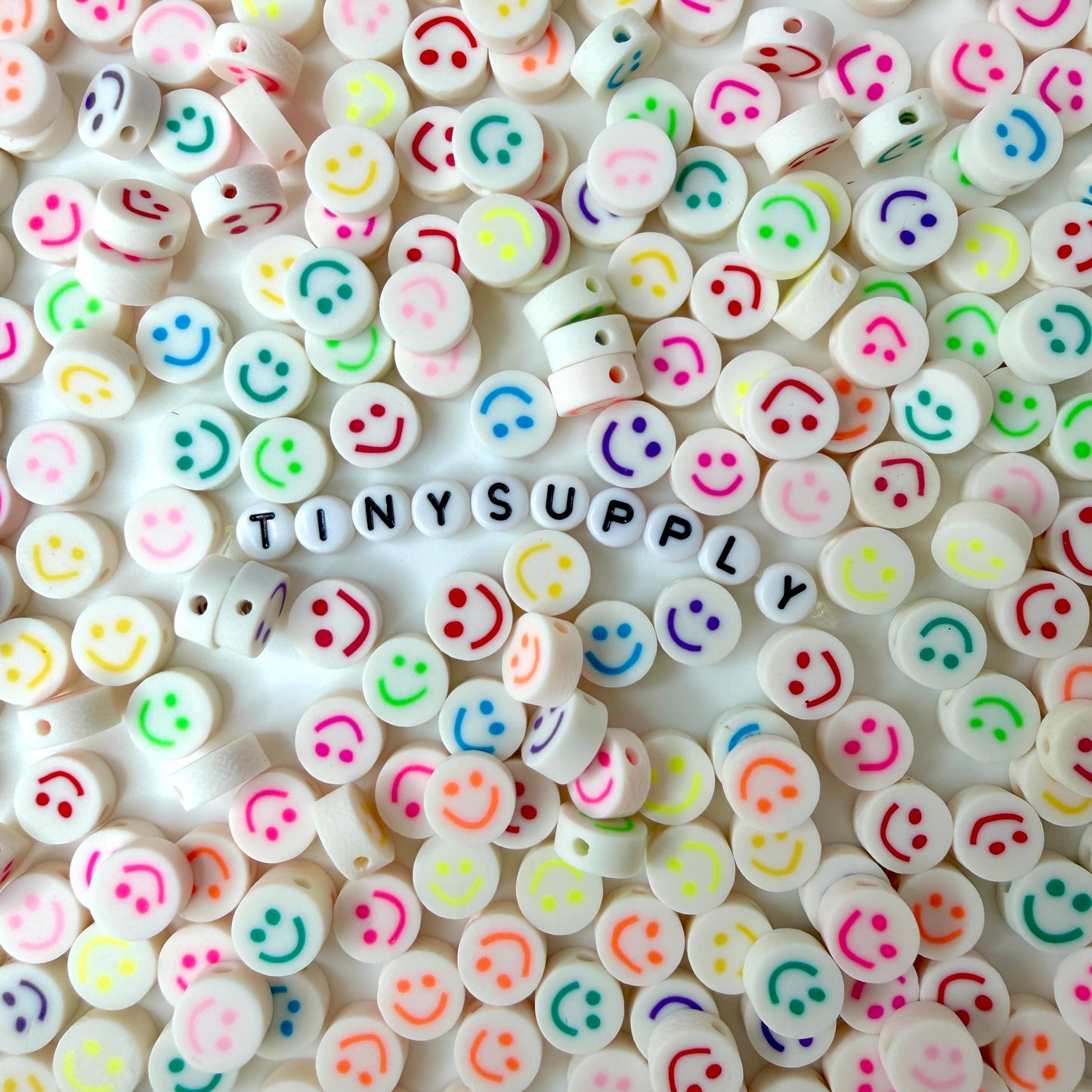 10MM Colorful Face Themed Polymer Clay Beads