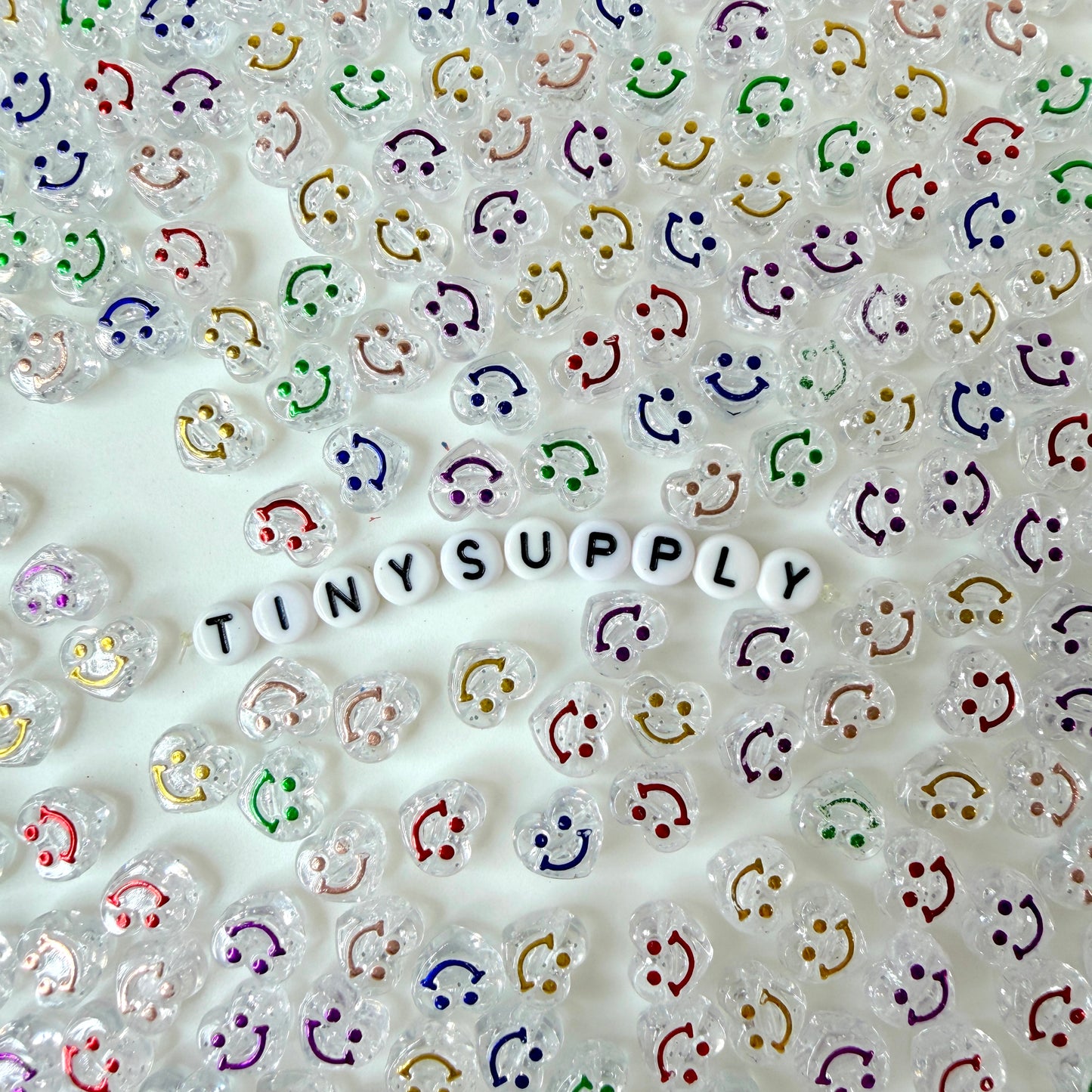 10MM Heart Shaped Happy Face Beads