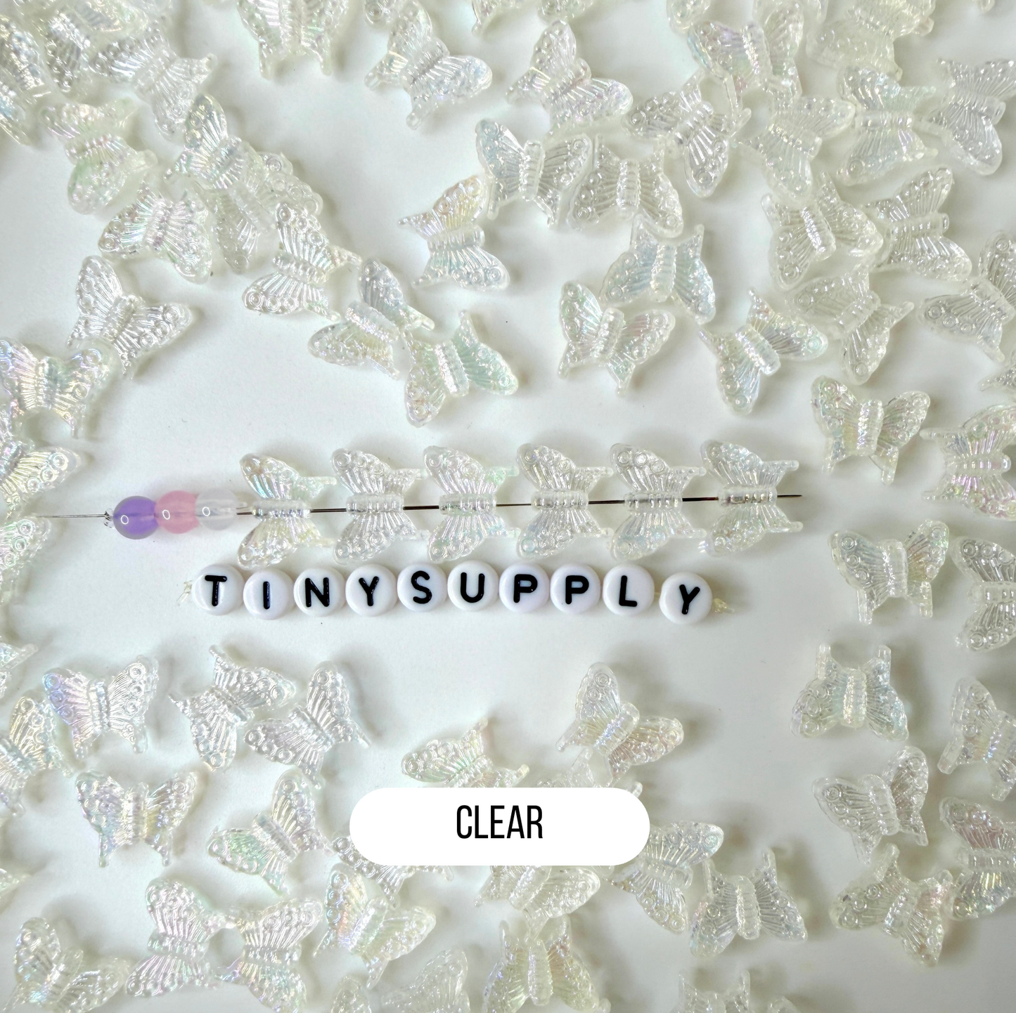 Chunky 15MM Iridescent Butterfly Beads