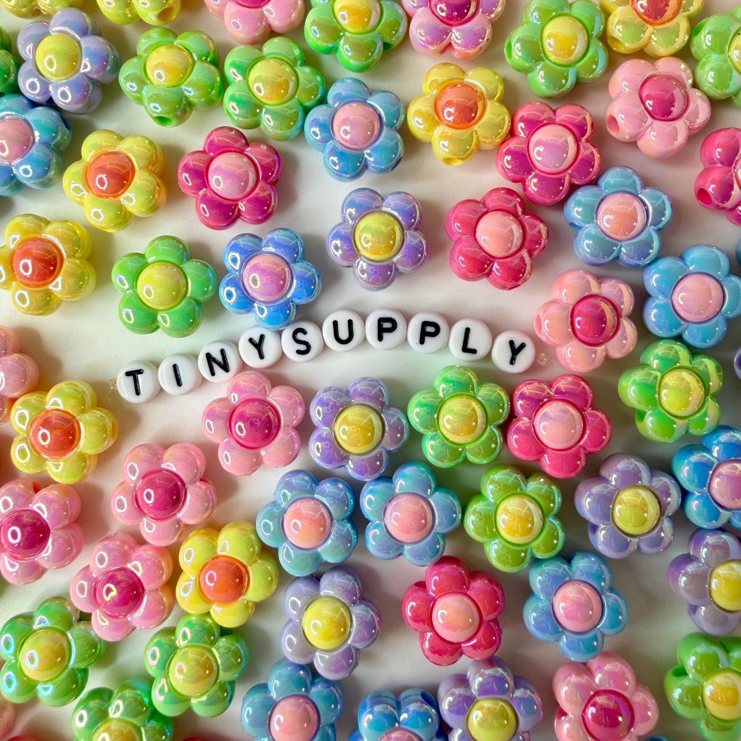 Chunky Two-Toned UV Plated Daisy Flower Bead (16x15x9mm)