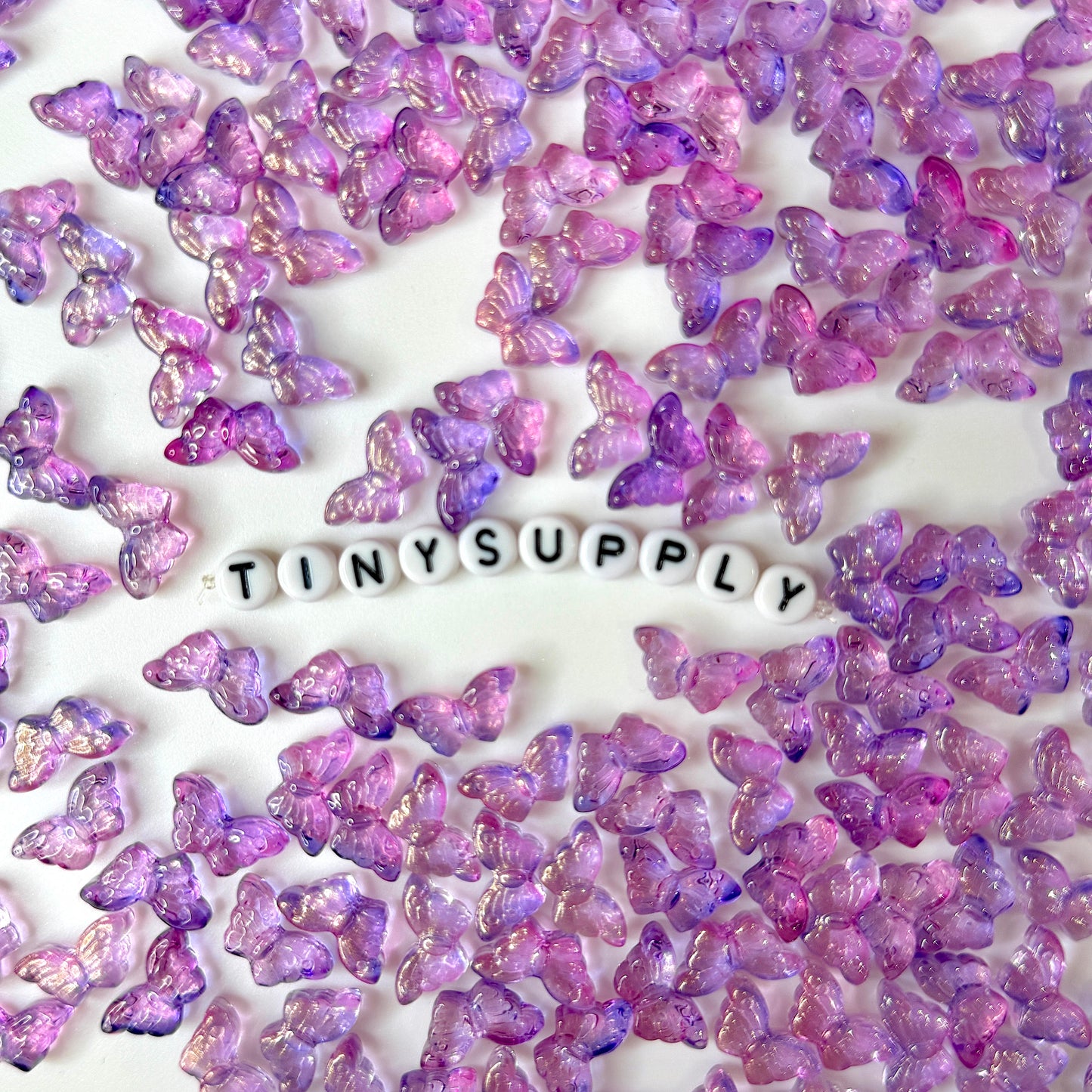 15MM Purple Pink Butterfly Speckled Glass Beads