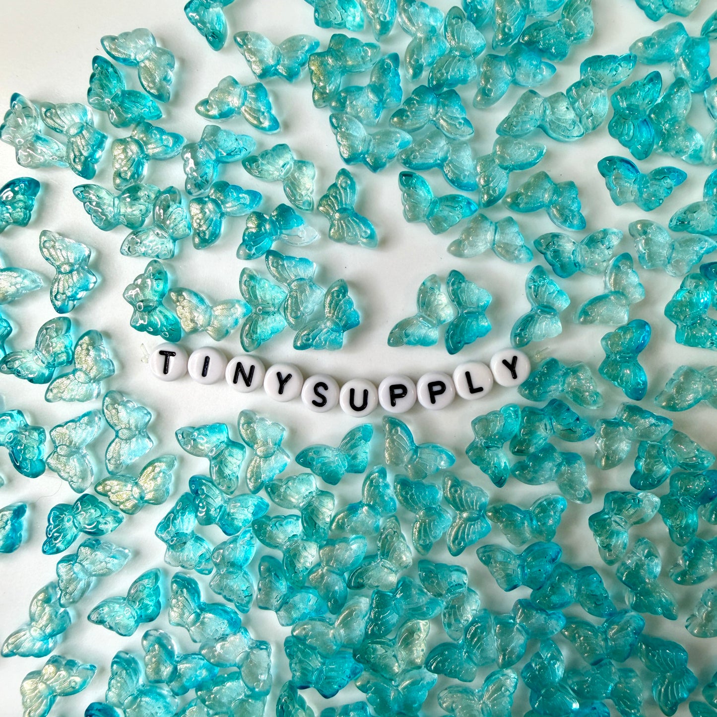 15MM Turquoise Butterfly Speckled Colored Glass Beads