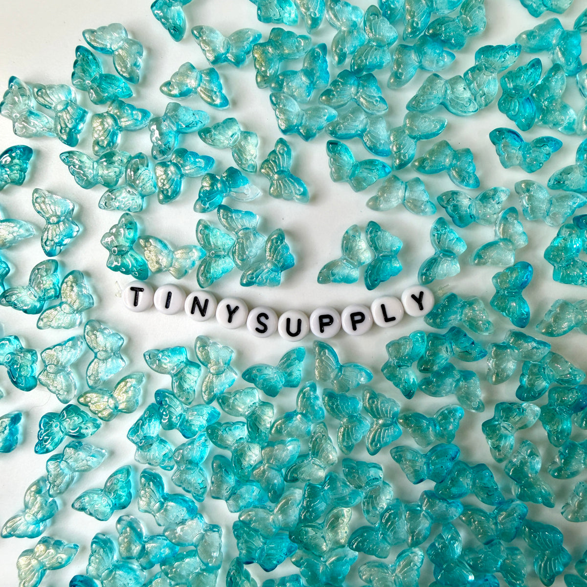 15MM Turquoise Butterfly Speckled Colored Glass Beads