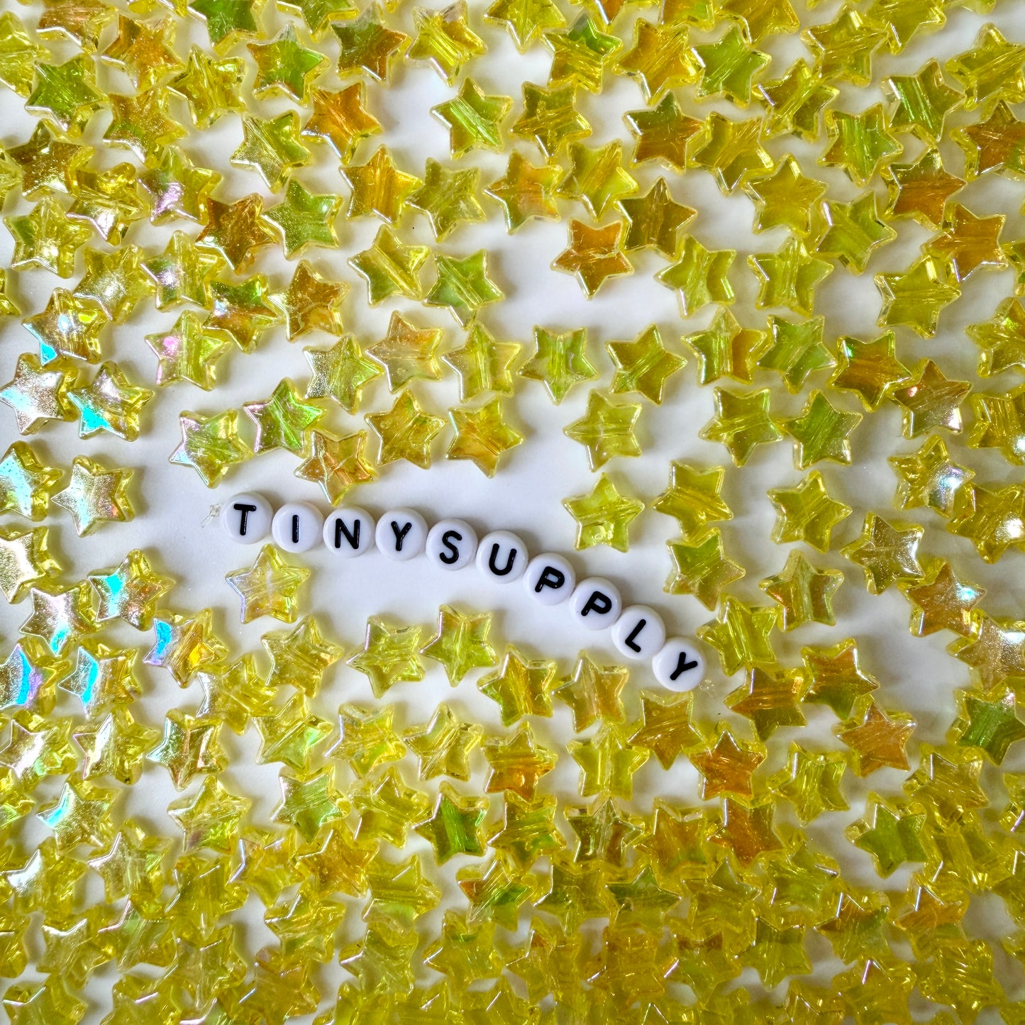 10MM AB Yellow Transparent Acrylic Star Spacer Beads