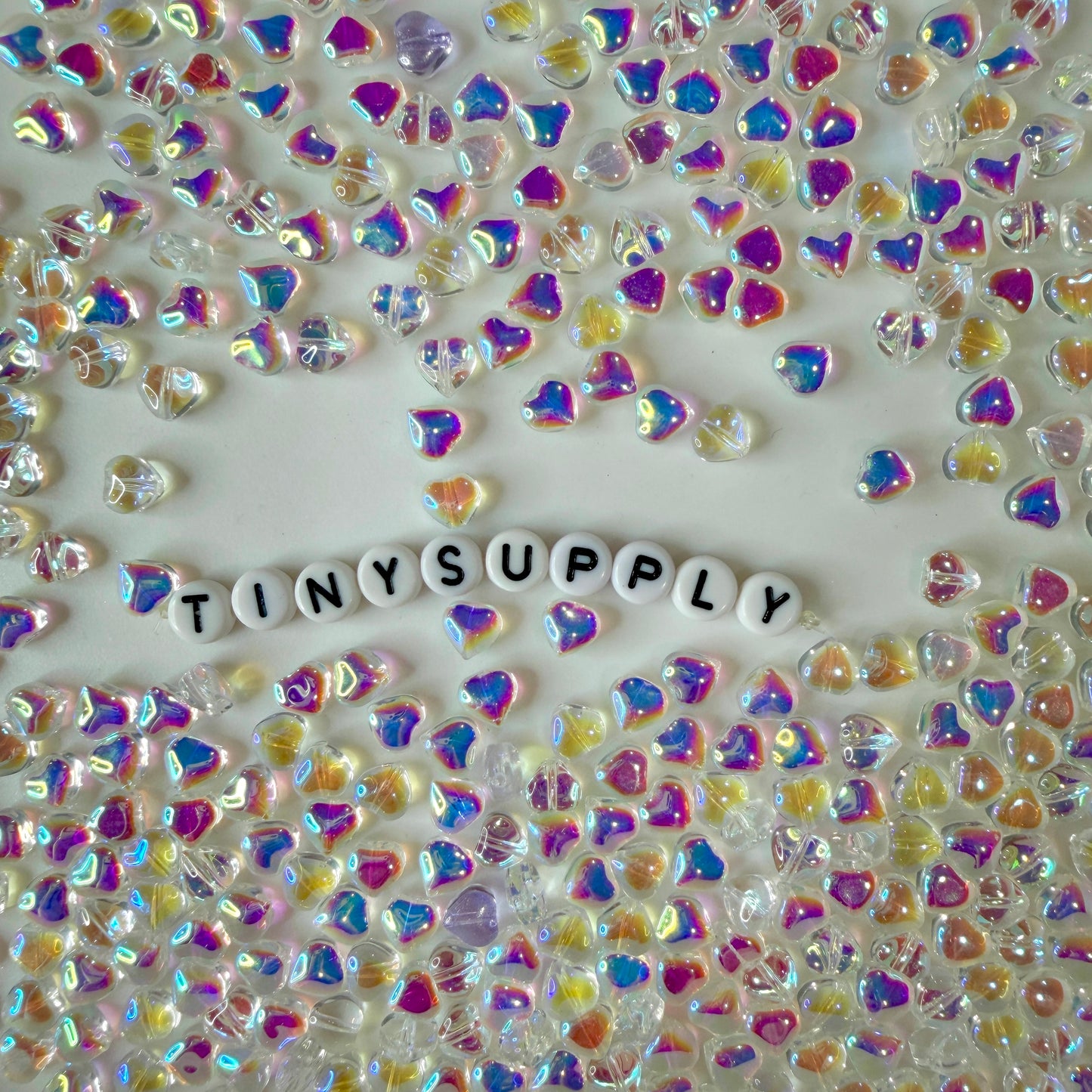 6MM Clear AB Colored Glass Heart Beads D02-H