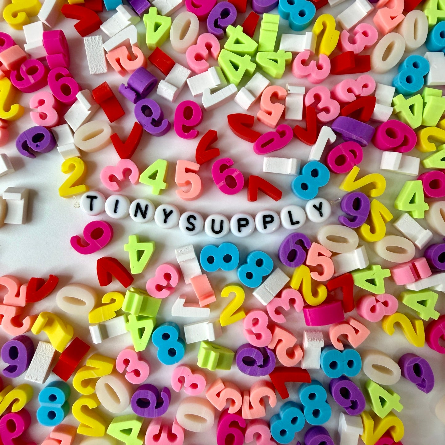 10MM Mixed Number Themed Polymer Clay Cabochons