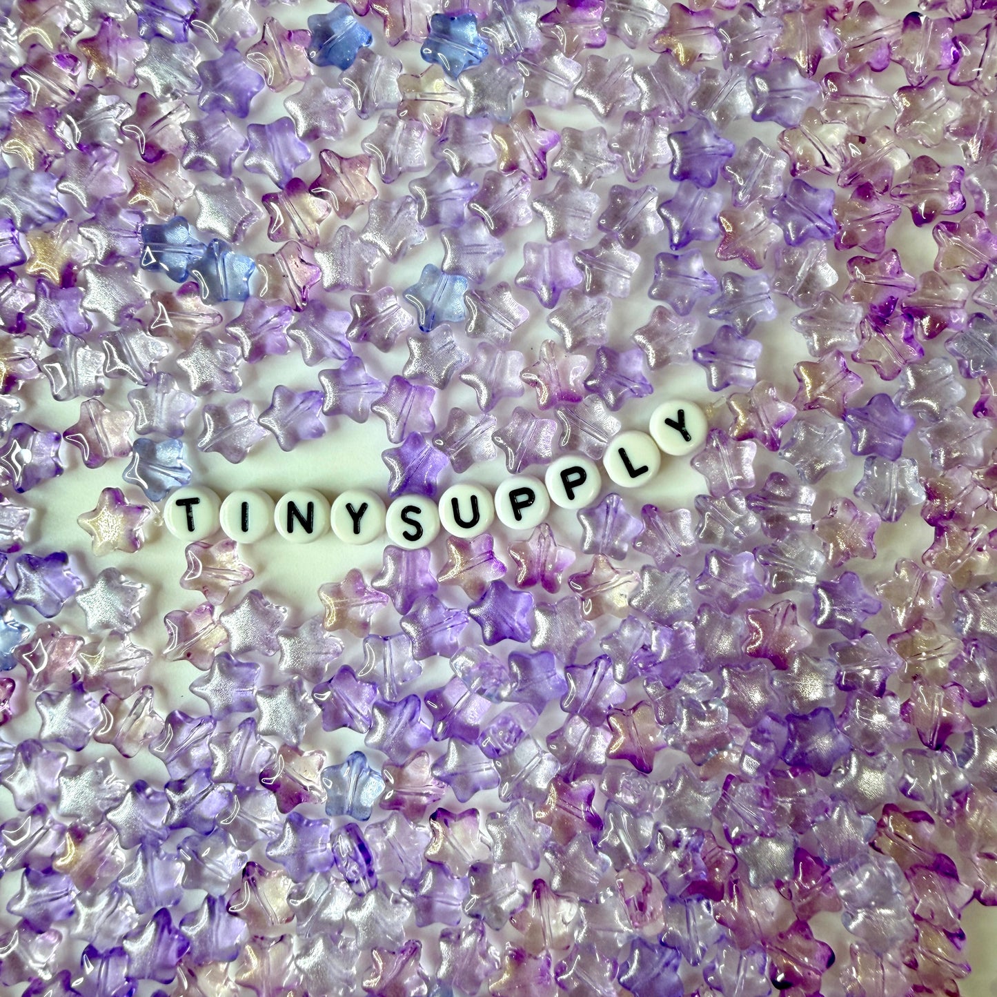 8.5MM Purple Colored Glass Star Beads D01