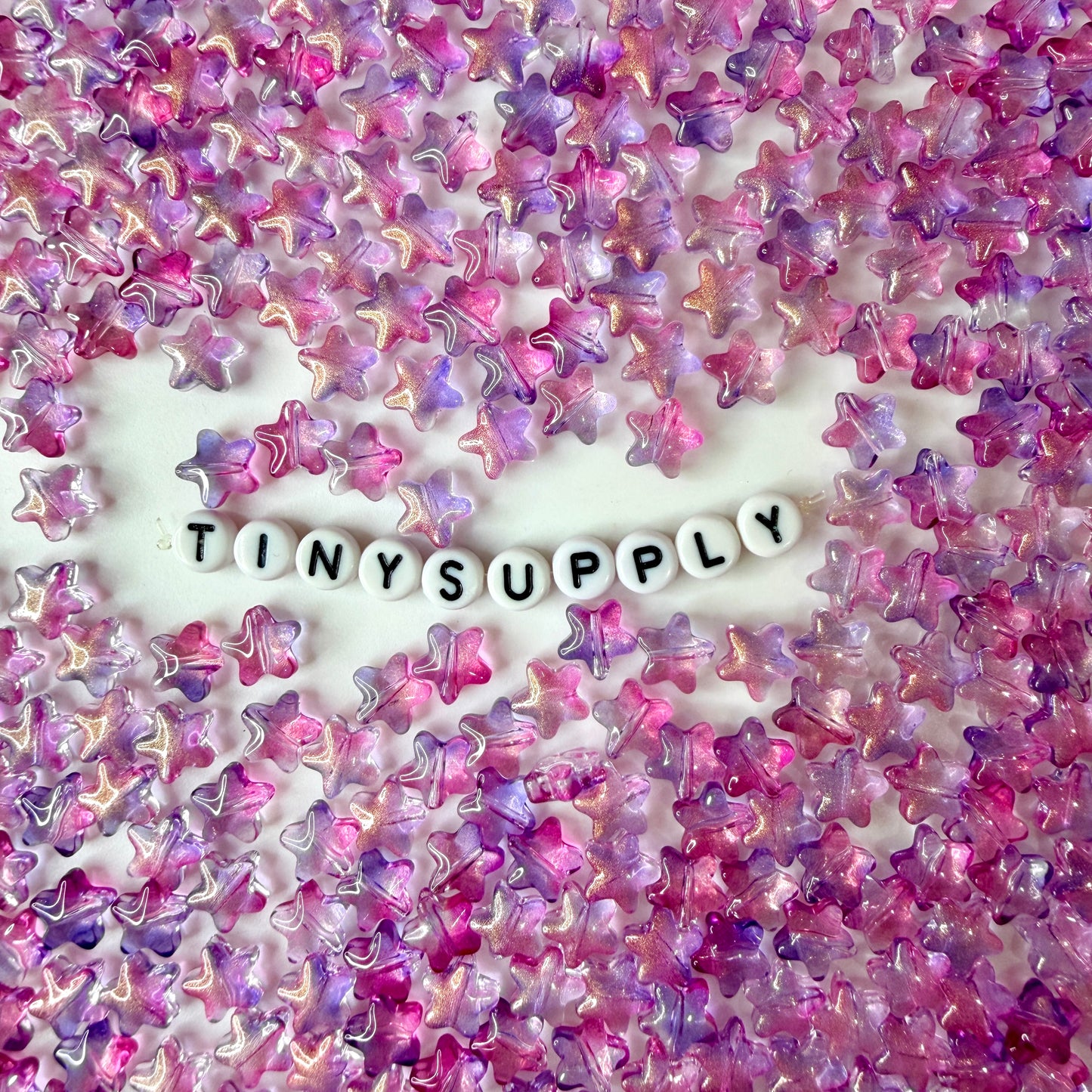 8.5MM Lilac Mix Colored Glass Star Beads E02