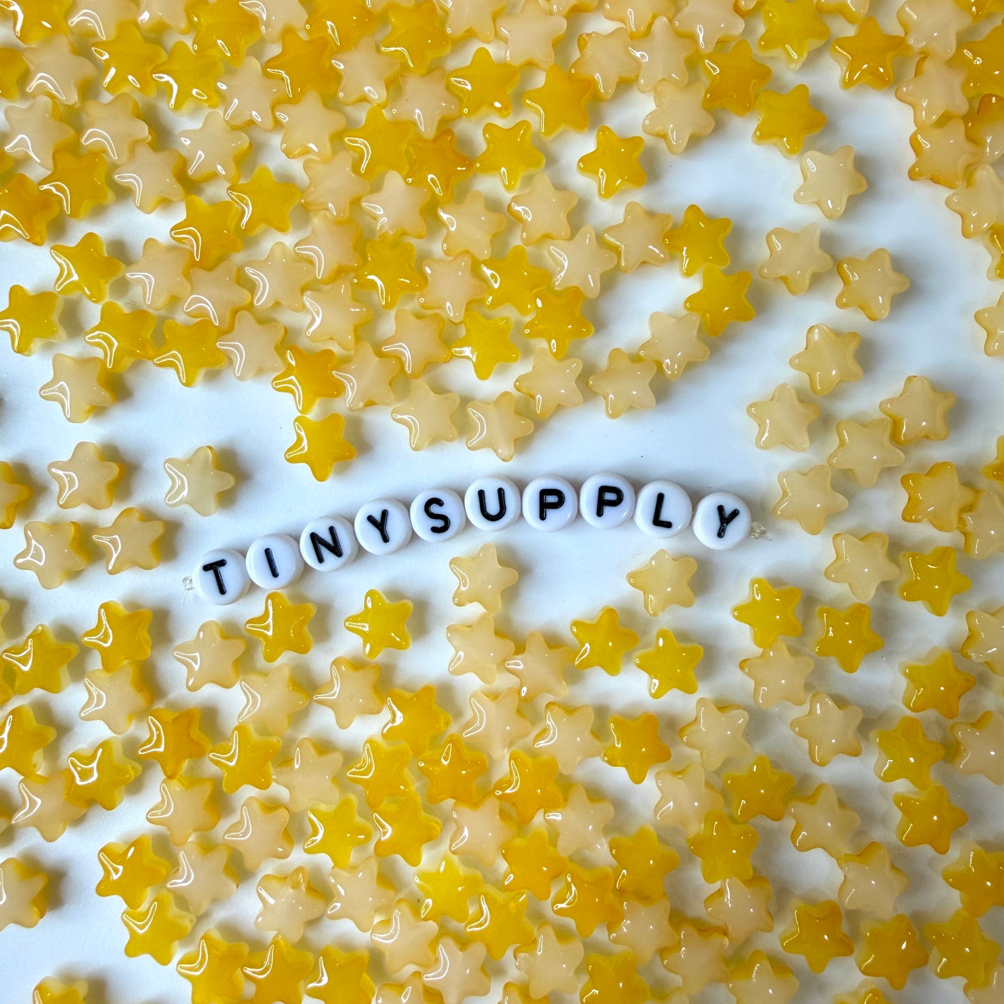 8.5MM Yellow Gold Glass Star Beads AB1