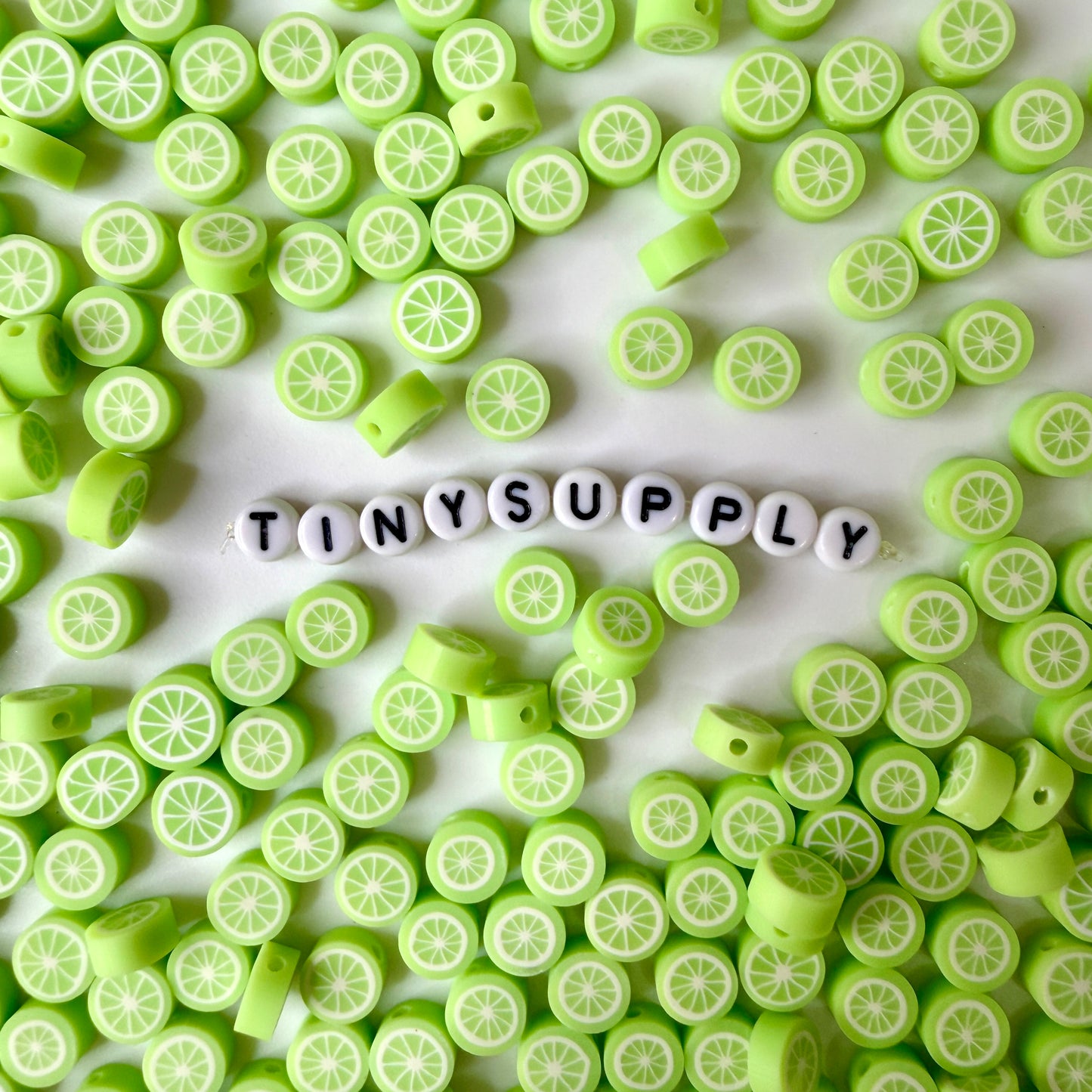10MM Lime Citrus Fruit Themed Polymer Clay Beads