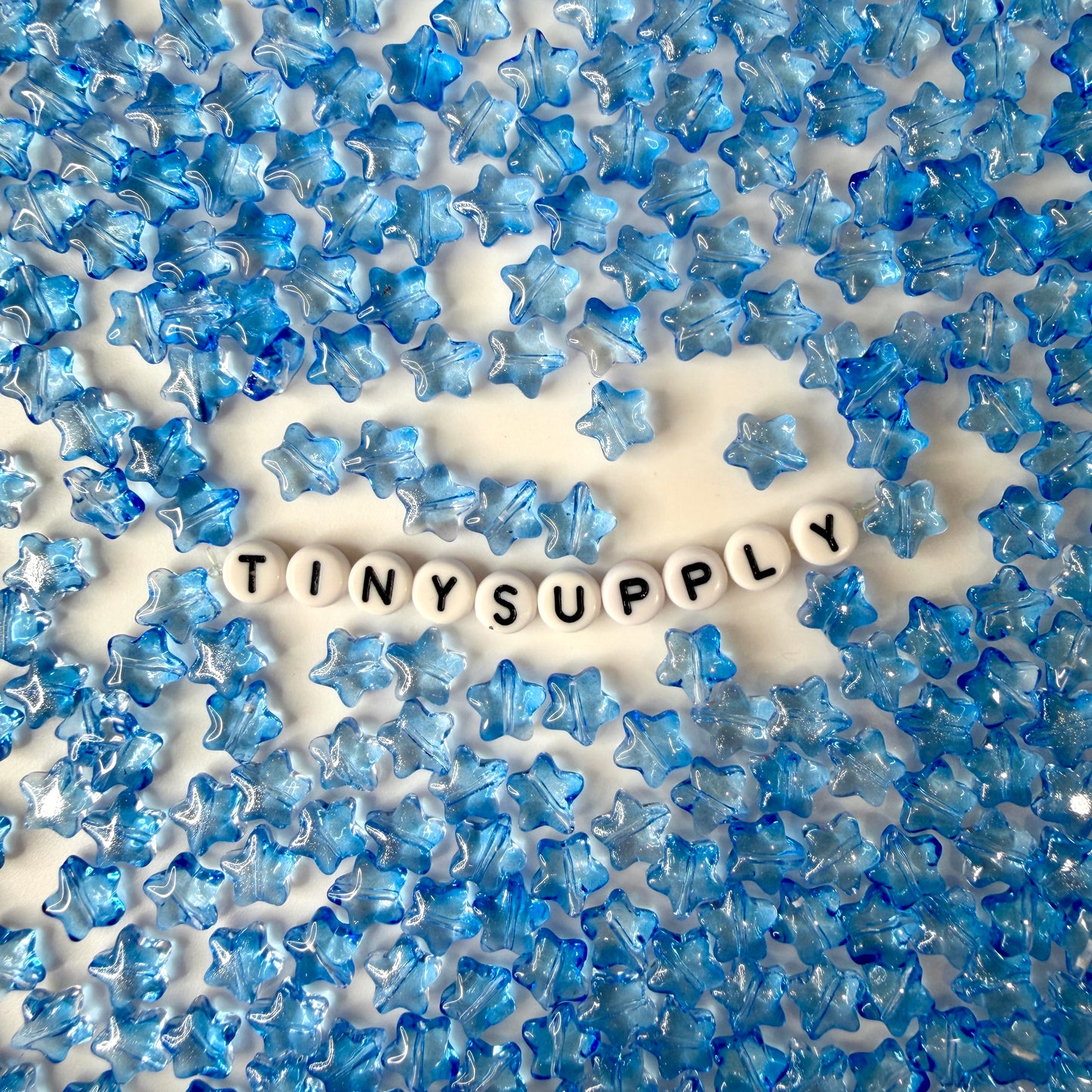 8.5MM Bright Blue Spray Painted Glass Star Beads AB8