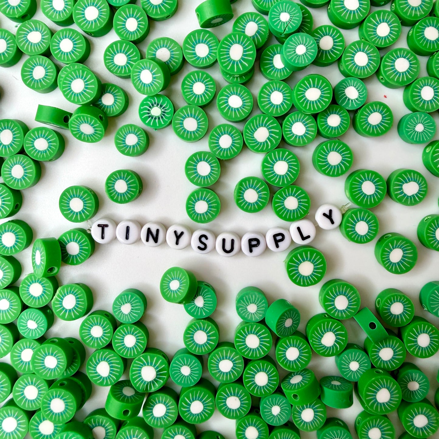 10MM Kiwi Fruit Themed Polymer Clay Beads