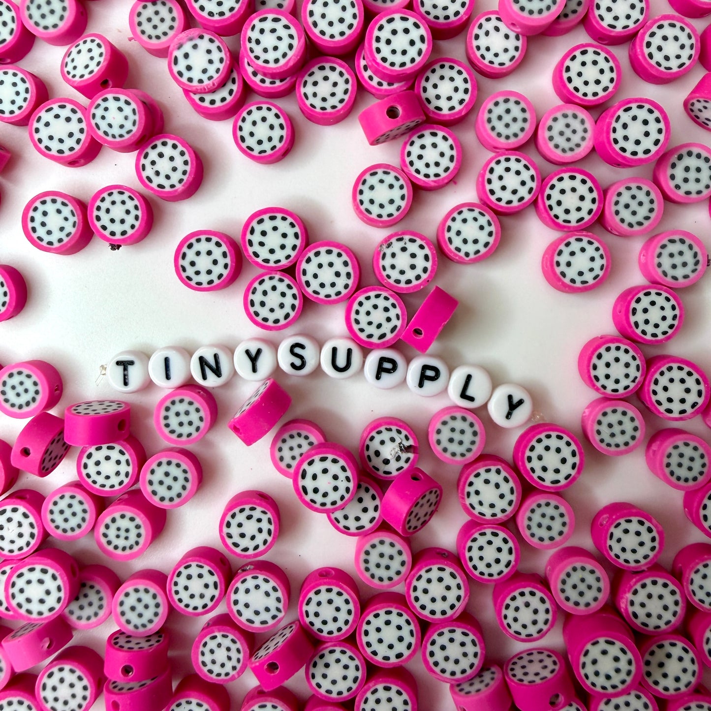 10MM Dragonfruit Themed Polymer Clay Beads