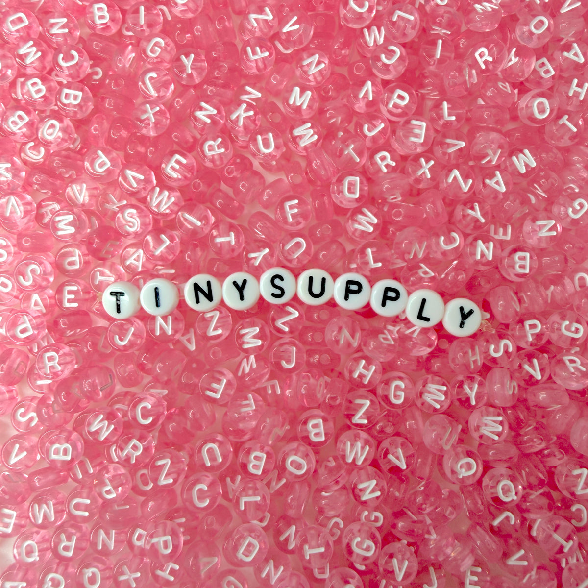 7MM Transparent Light Pink Acrylic Mixed Letter Beads (200pc/400pc)