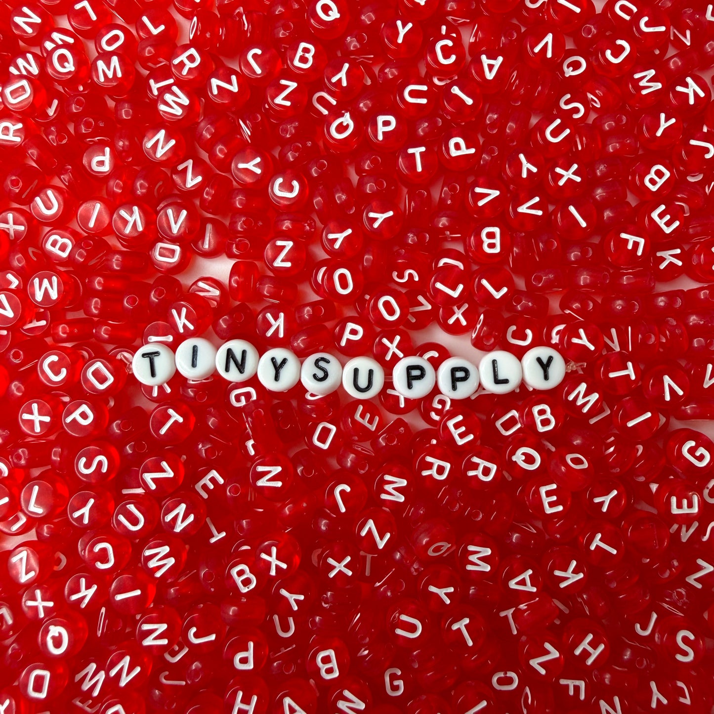7MM Transparent Red Acrylic Mixed Letter Beads (200pc/400pc)