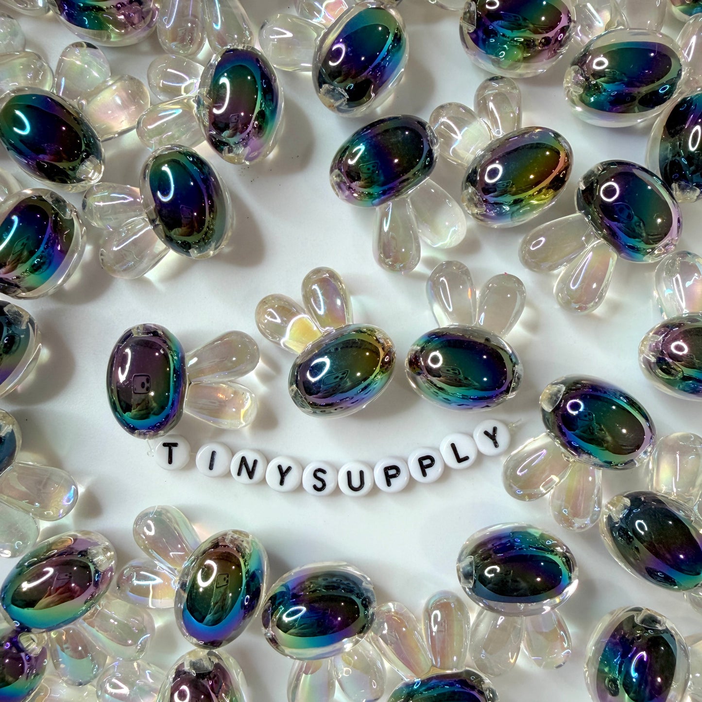 Chunky 21MM AB Bunny Rabbit Shaped Acrylic Spacer Beads
