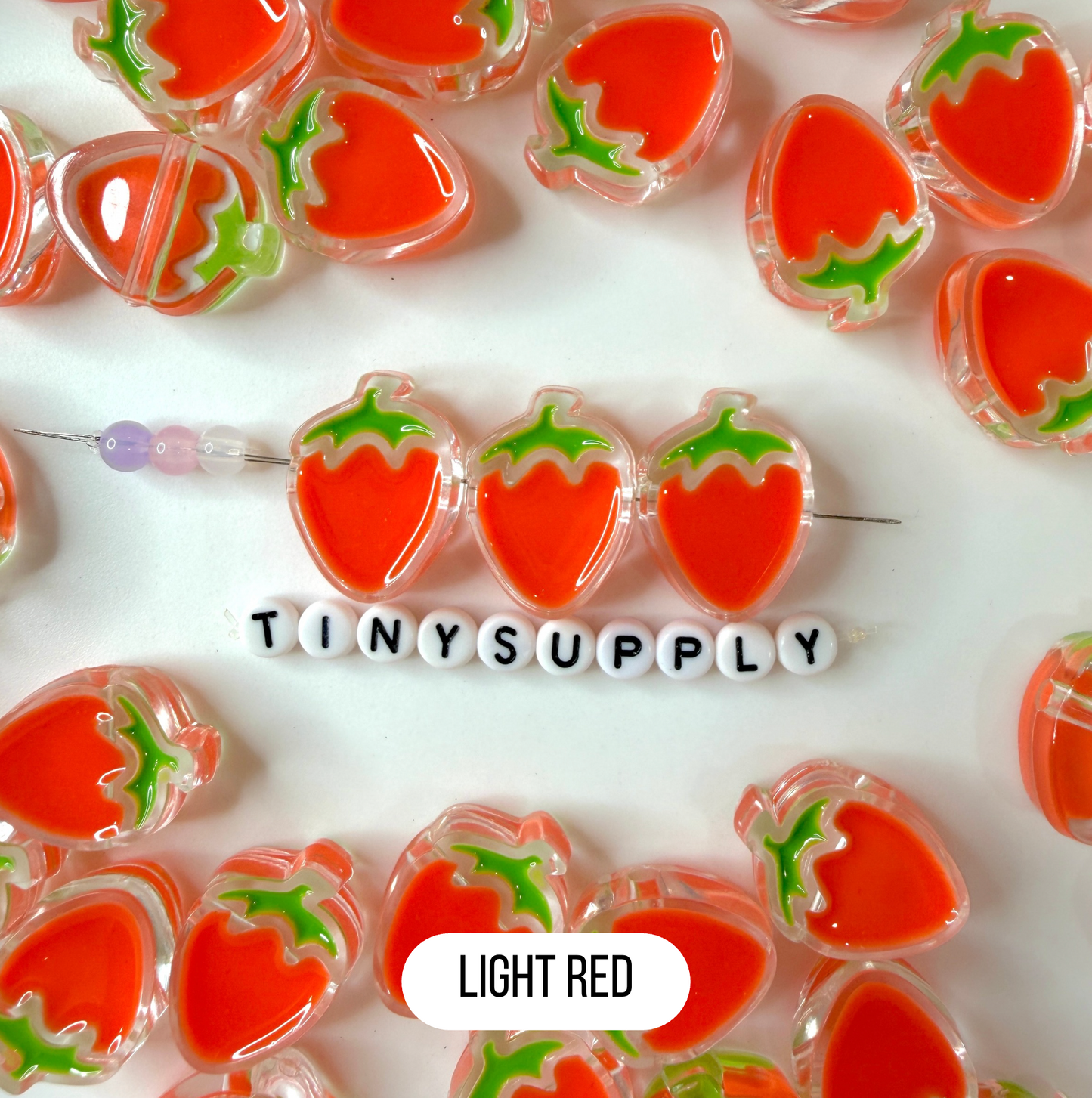 Chunky Transparent Strawberry Bead (25.5x19mm)