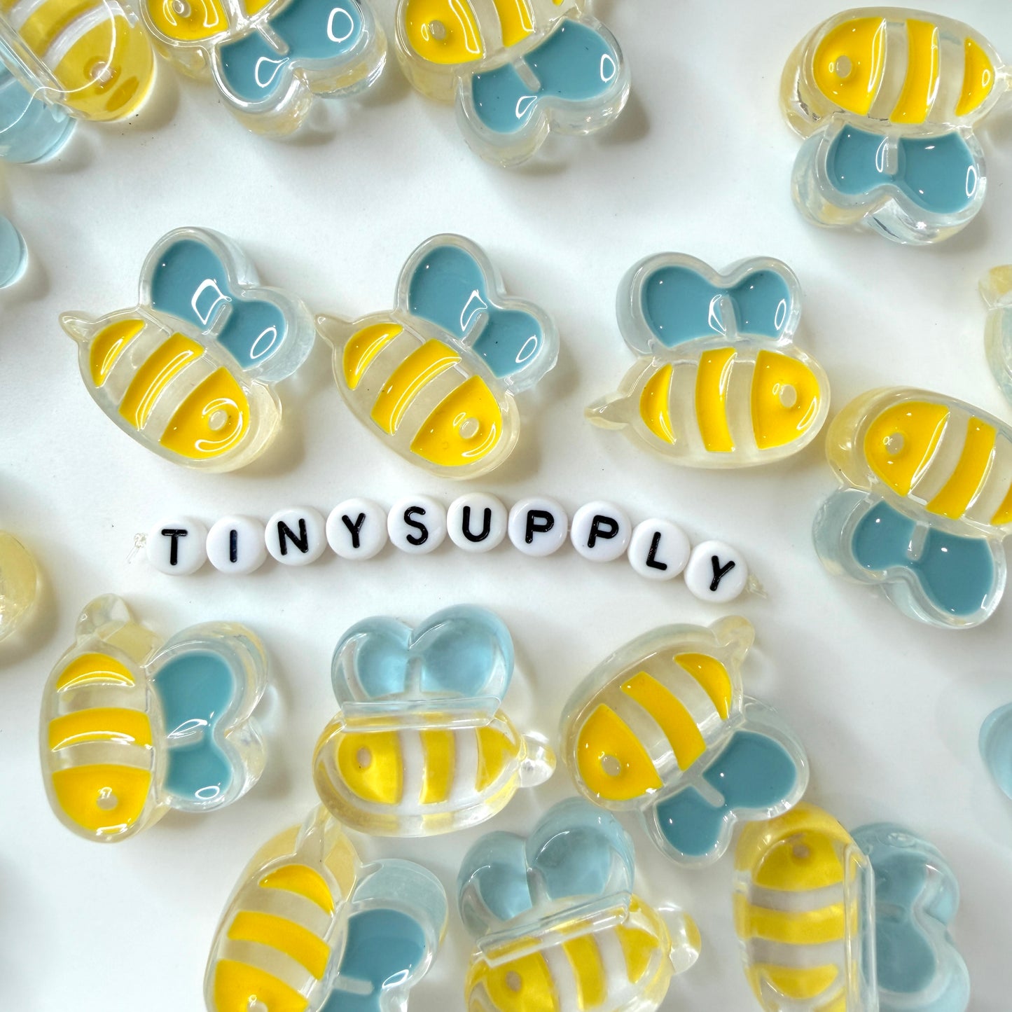 Chunky Transparent Yellow Bee Acrylic Bead (23.5x26mm)