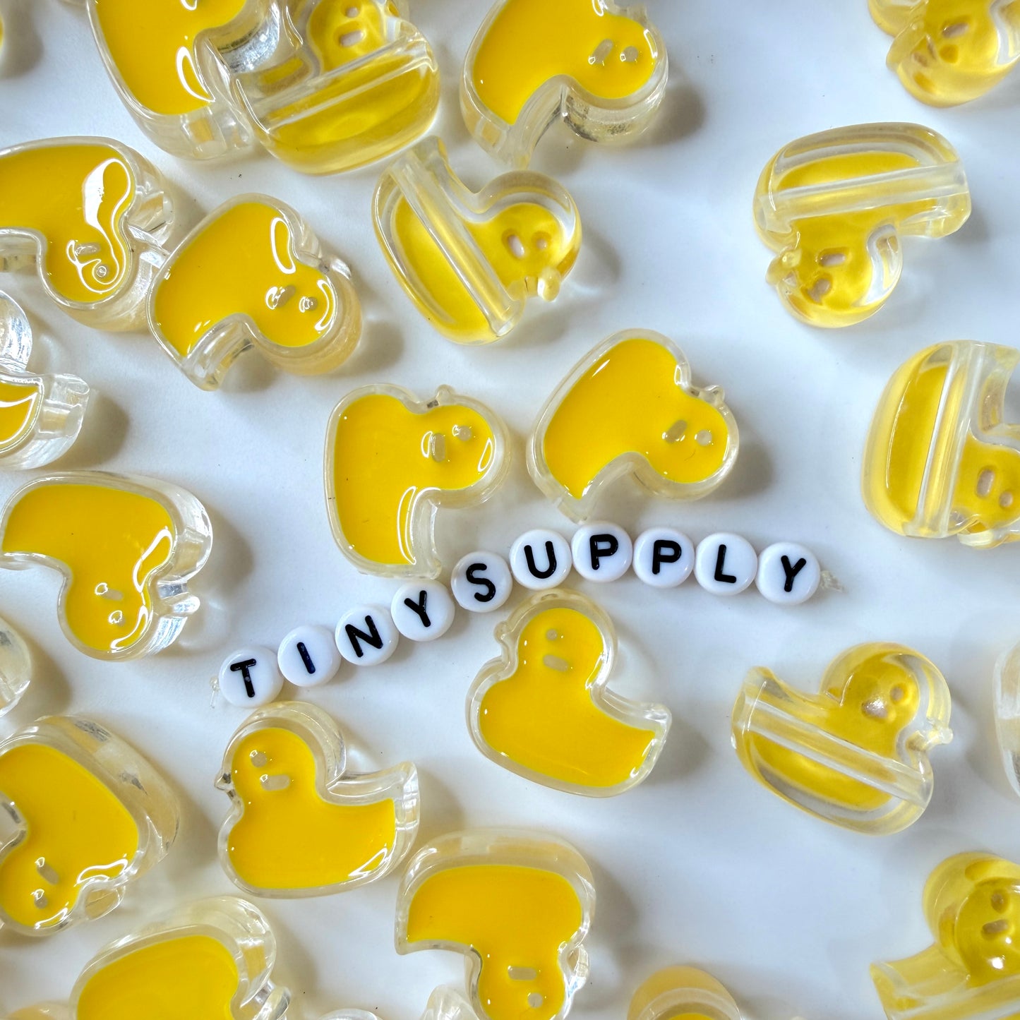 Chunky Transparent Yellow Duck Enamel Acrylic Bead (20.5x21.5MM)