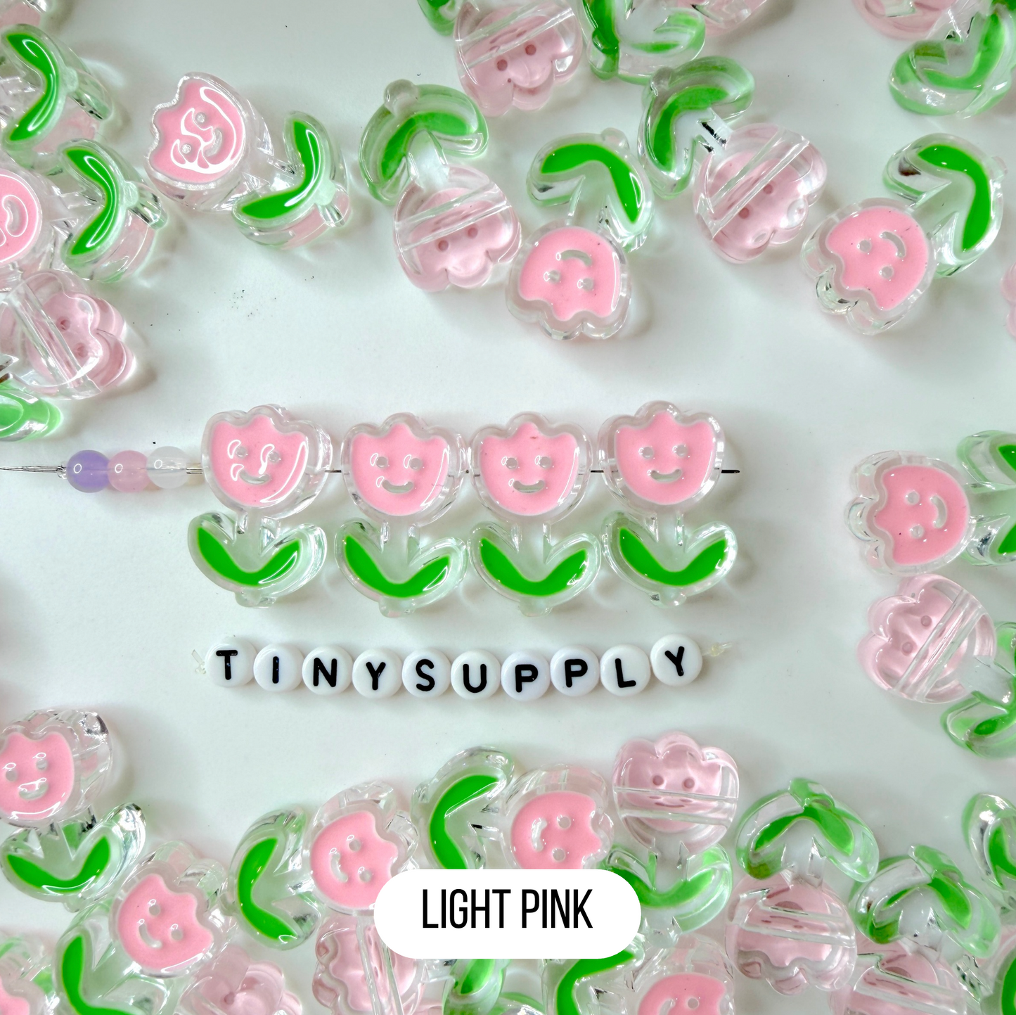 Chunky Transparent Happy Flower Acrylic Bead (24.5mmx20mm)