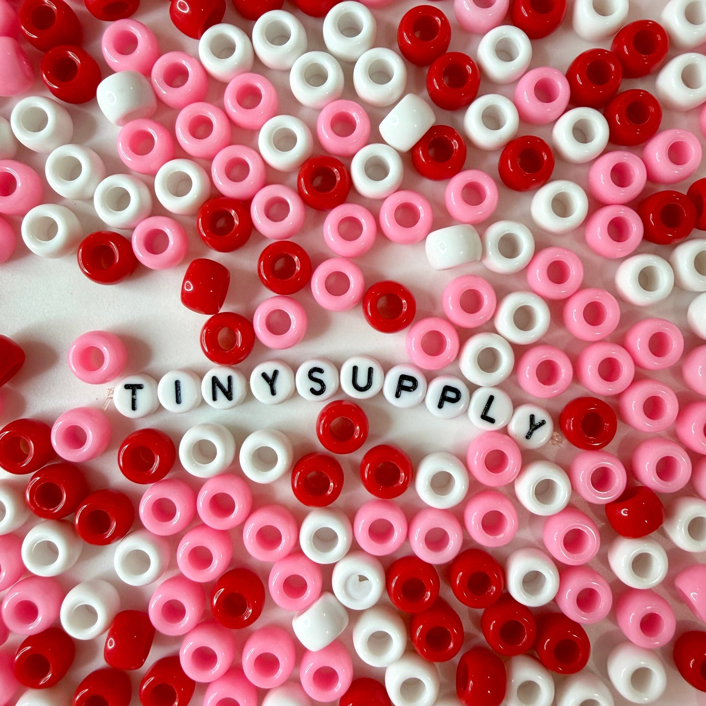 9MM Valentines Day Themed Pony Beads