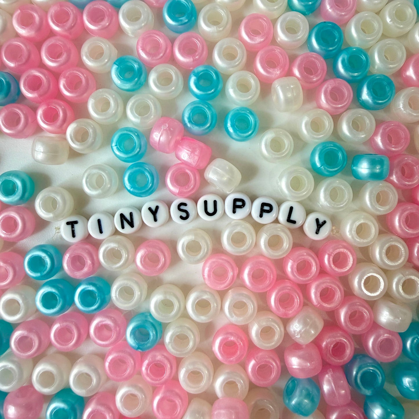 9MM Pink Blue Princess Themed Pony Beads