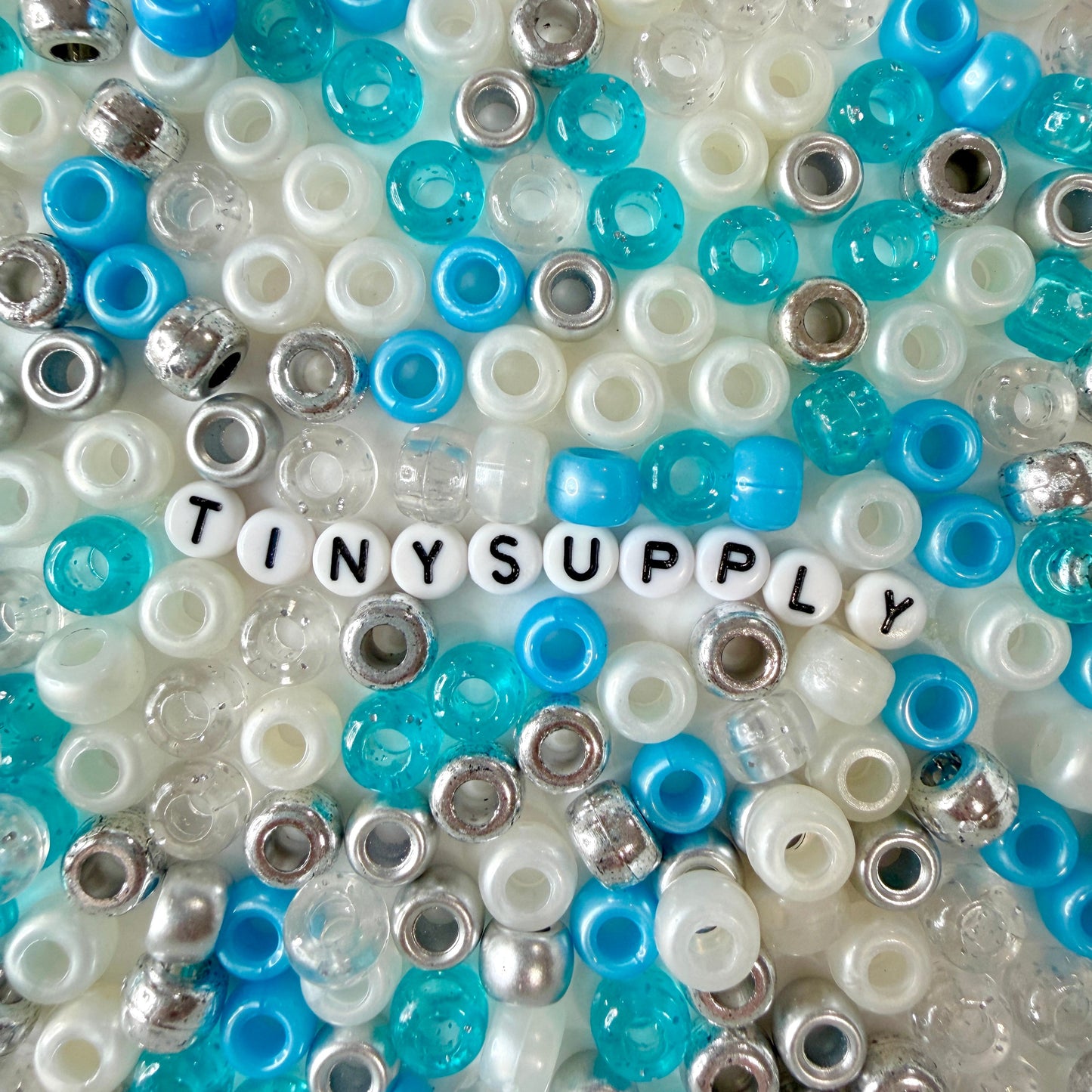 9MM Blue Party Themed Pony Beads