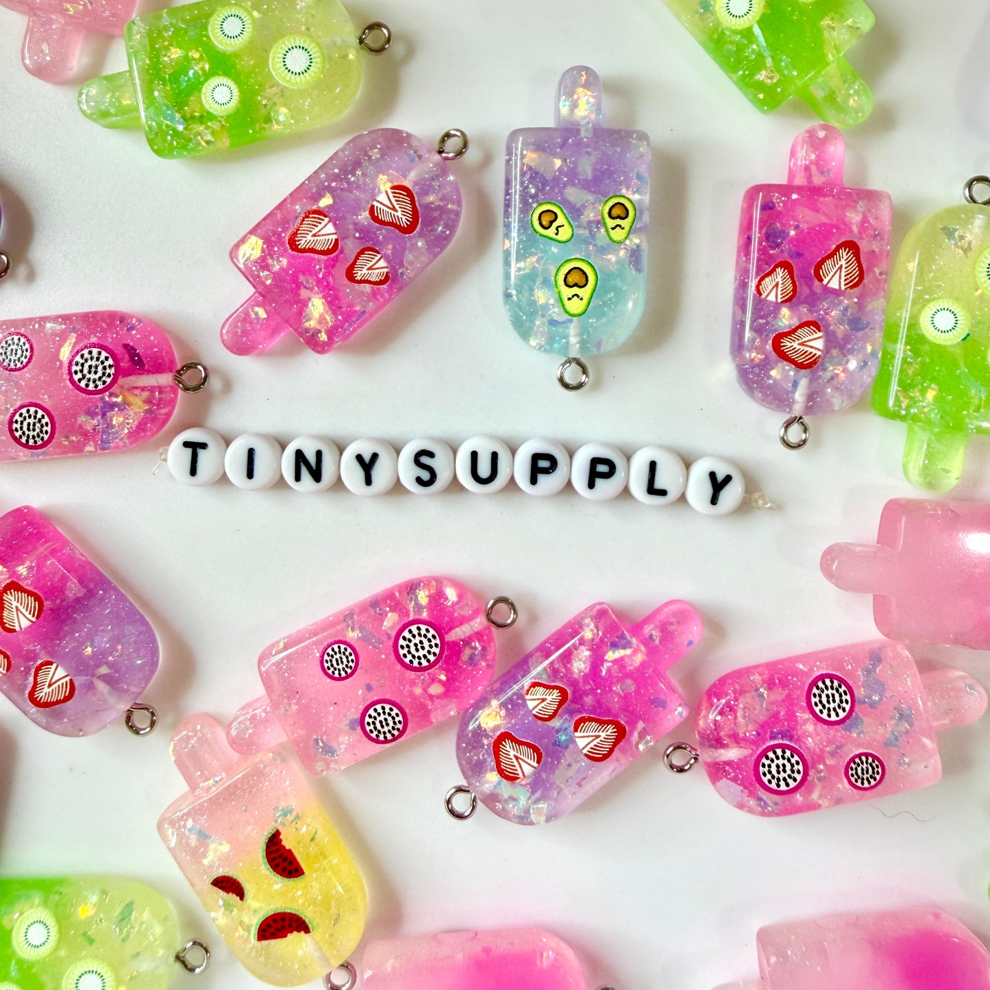 Colorful Fruit Popsicle Charm (17mm x 33mm)