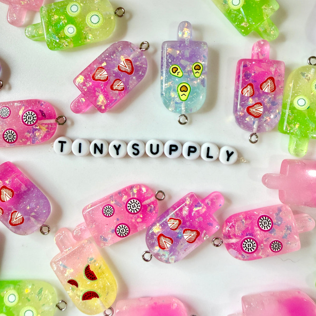Colorful Fruit Popsicle Charm (17mm x 33mm)