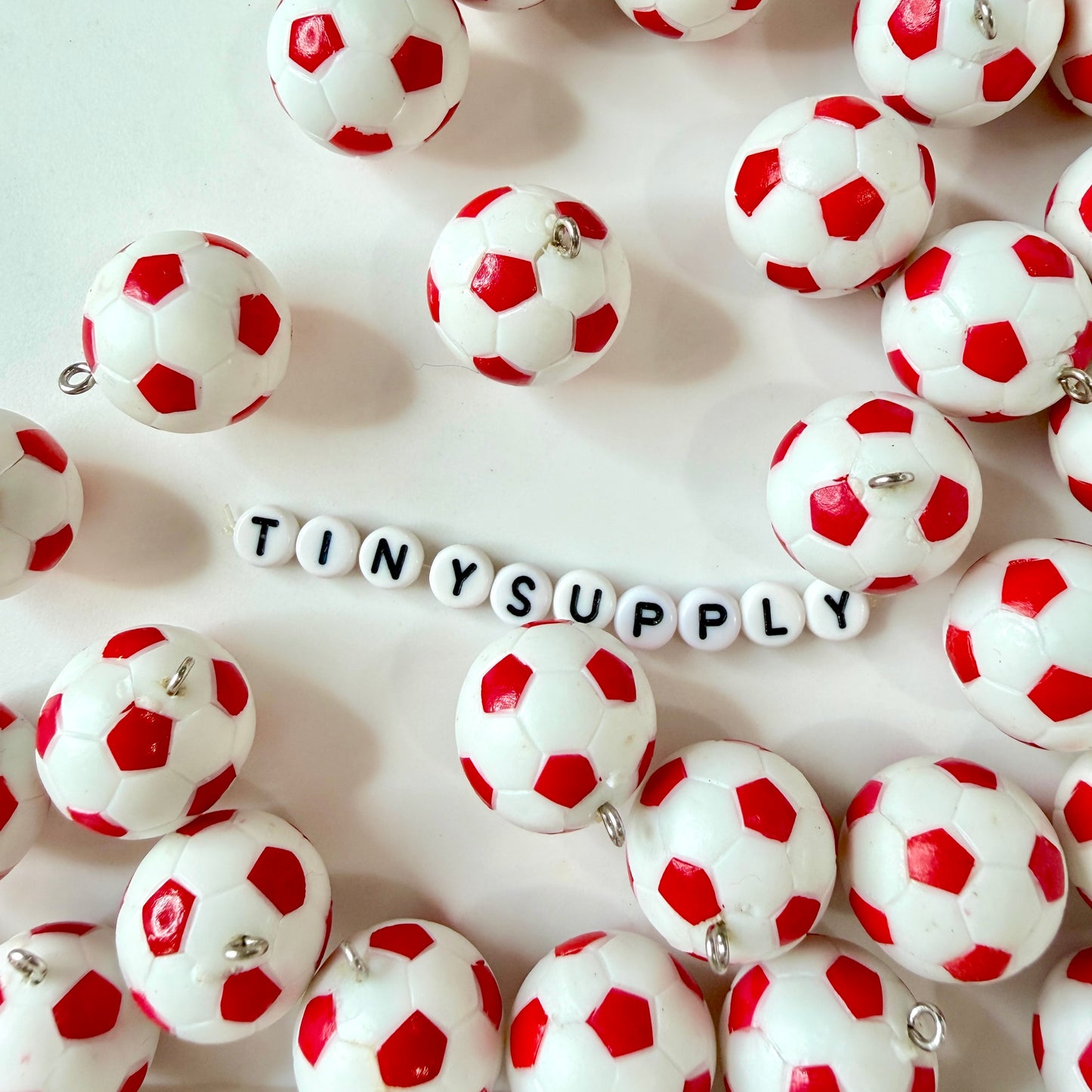 20MM Resin Soccer Ball Charm with Silver Eye Pin