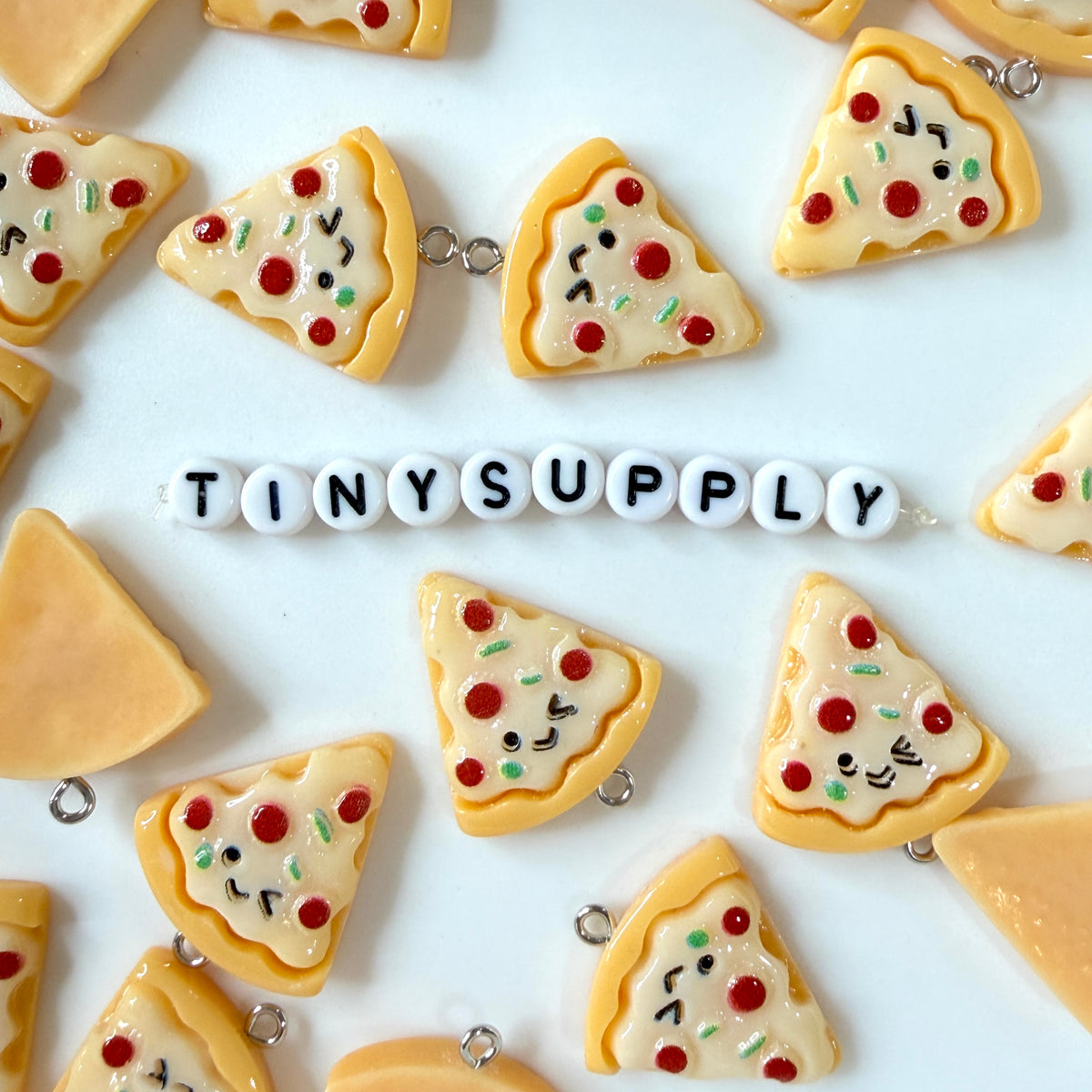 Winky Pizza Slice Acrylic Charm (26MM x 2MM)