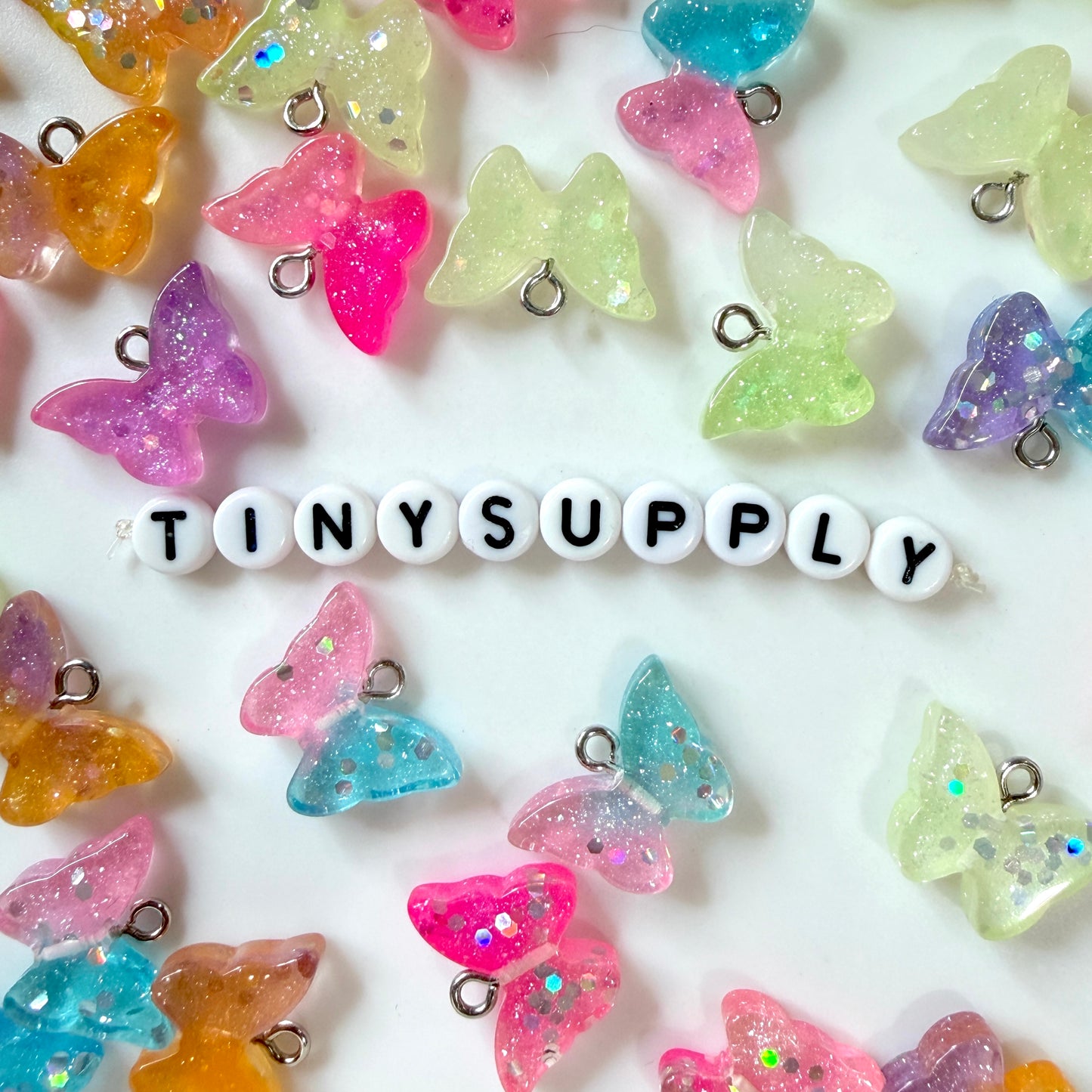 20MM Glitter Butterfly Resin Charms