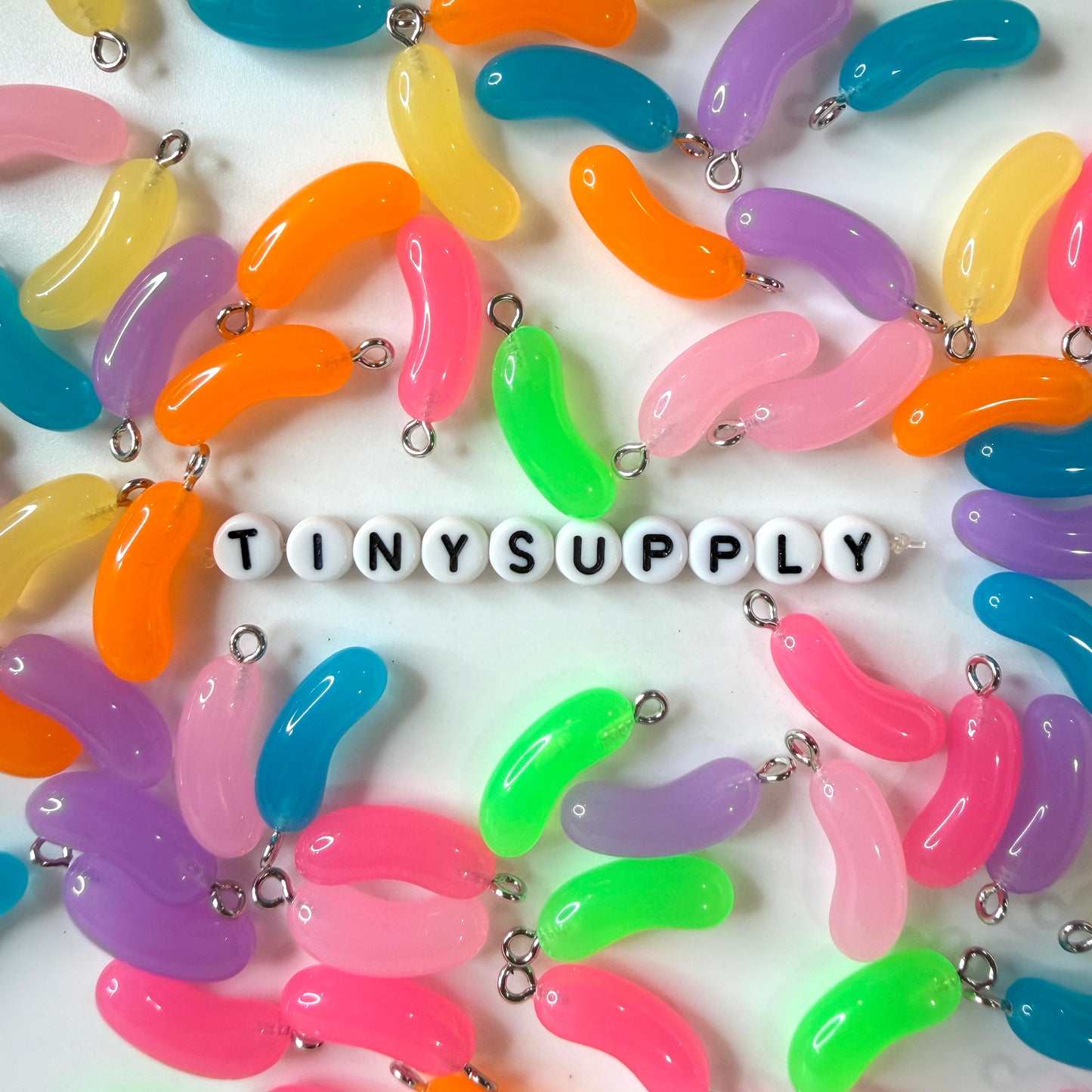 20MM x 6.5MM Jelly Bean, Food Themed Resin Charms
