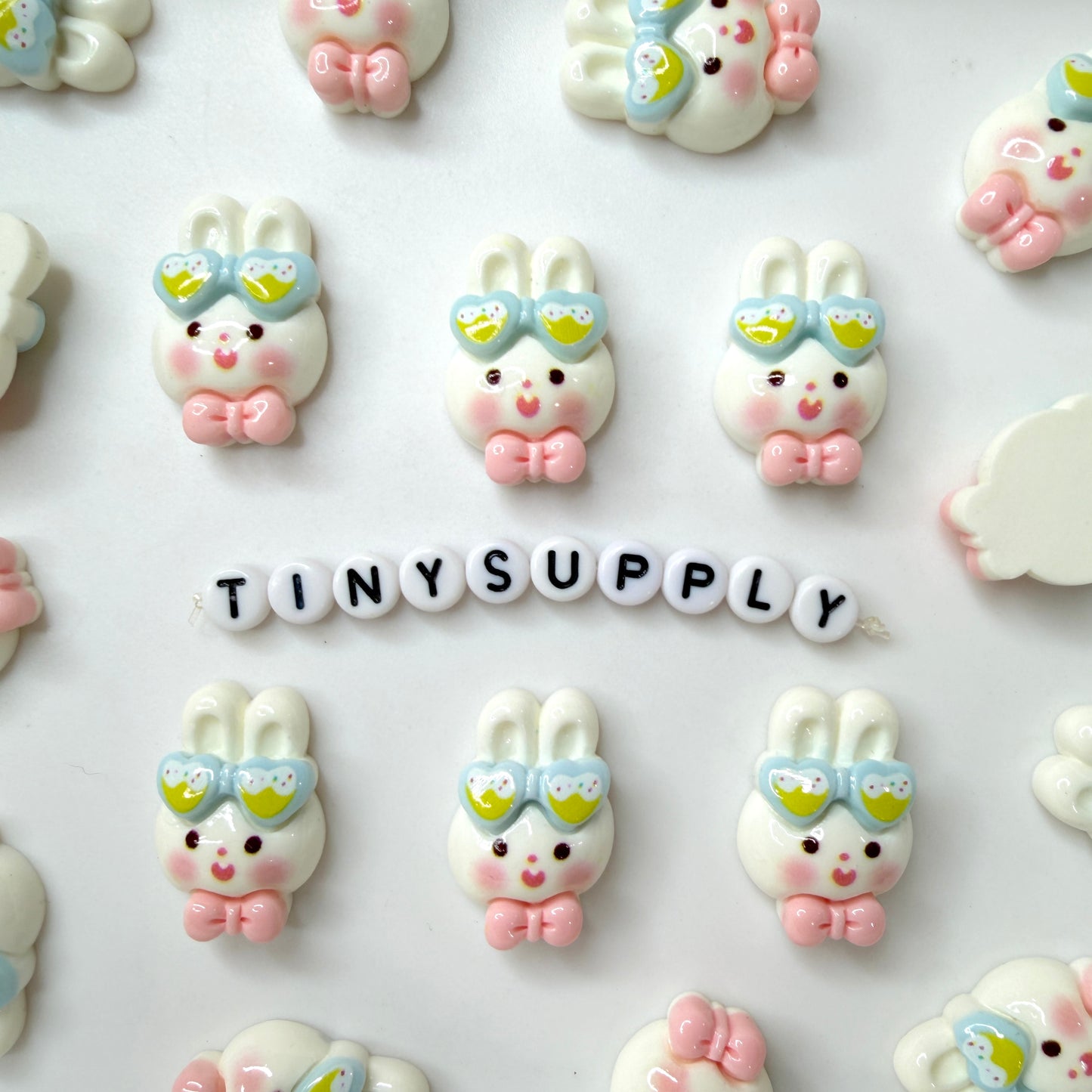 Birthday Party Bear, Bunny, and Star Themed Cartoon Character Flatback Cabochons