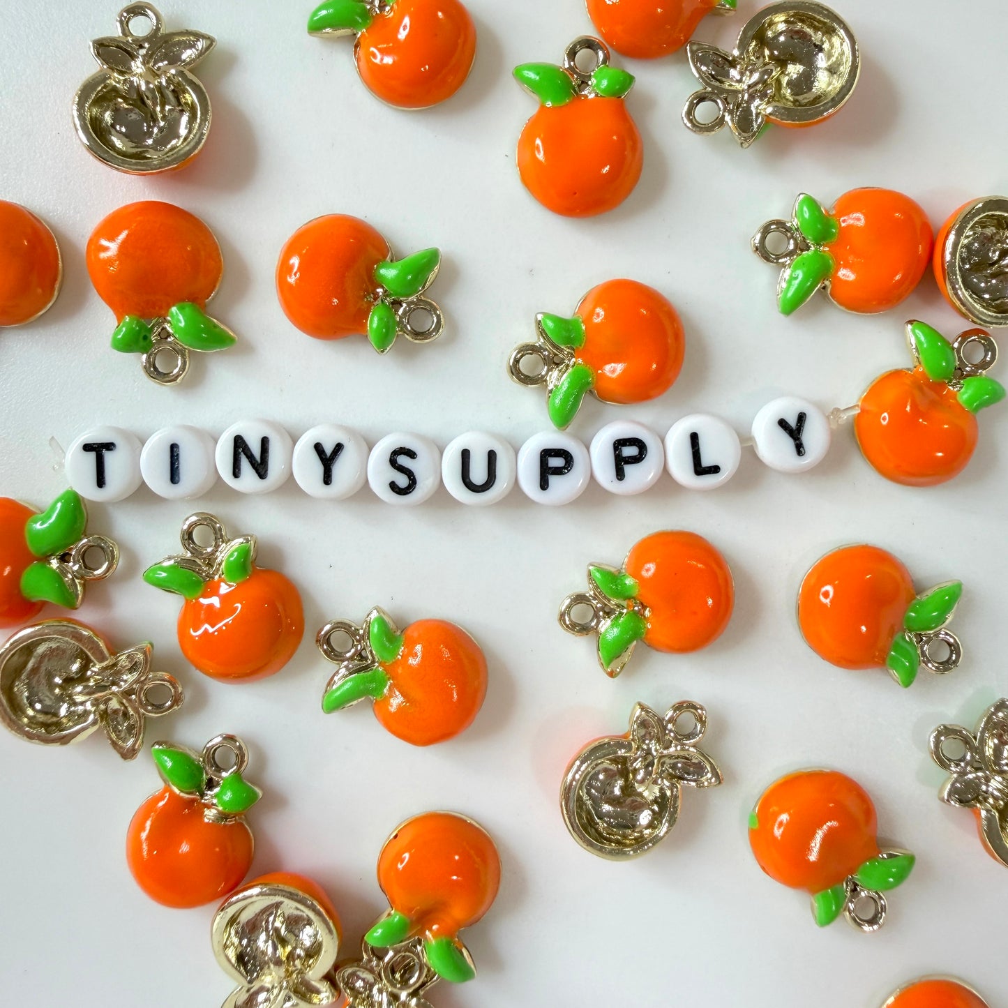 Cute Orange Enamel Charm (17x12x5mm, Hole: 2mm)