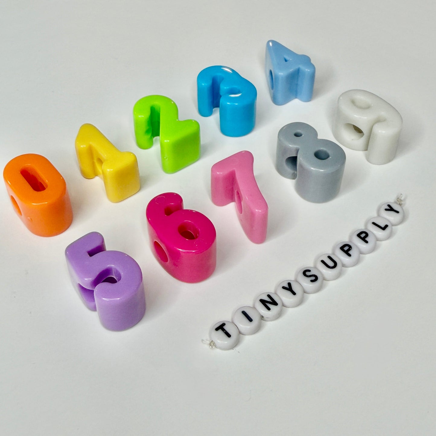Chunky Plated 0-9 Individual Number Beads
