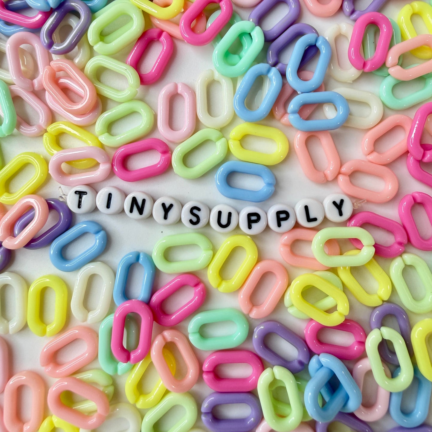 Neon Colored Acrylic Plastic Chain Links Pieces (14mm x 9mm)