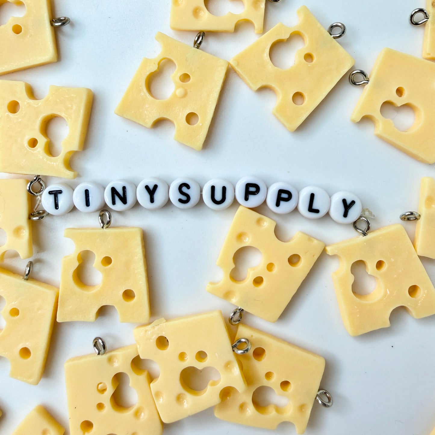 21MM Swiss Cheese Slice Resin Charm for DIY Crafting