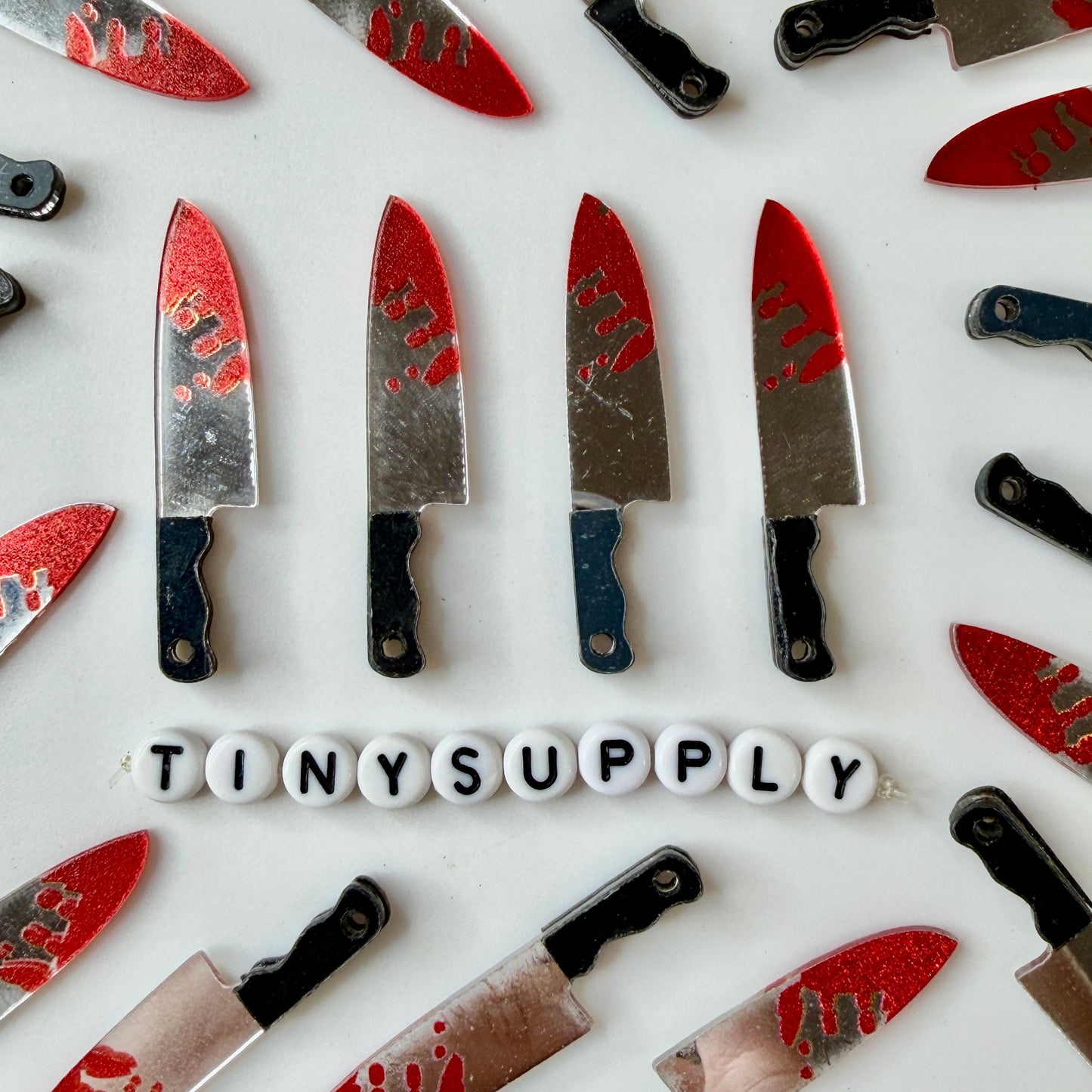 Fake Bloody Knife Charm, Halloween and Horror Themed Acrylic Charm