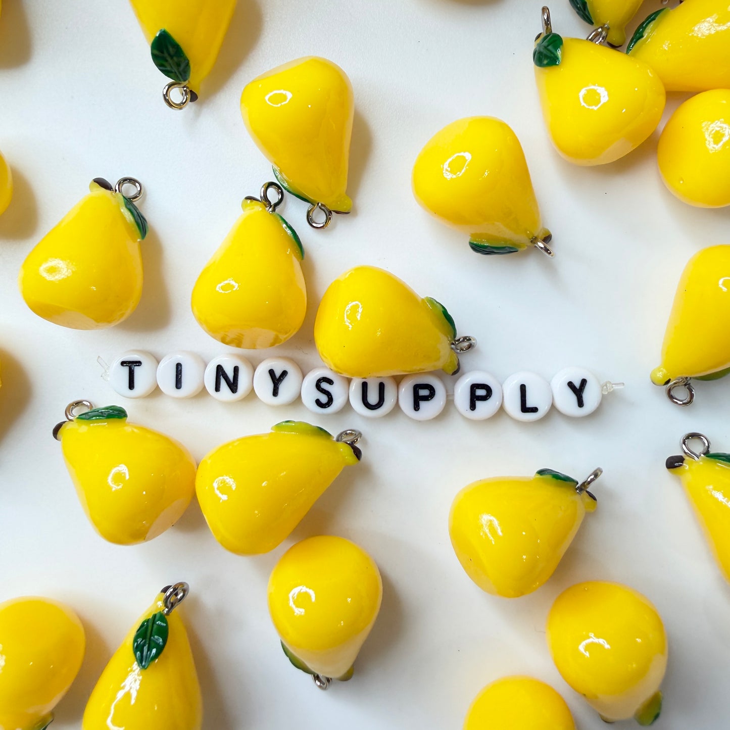 Small Resin Yellow Mango Fruit Charm (22mm x 15mm)