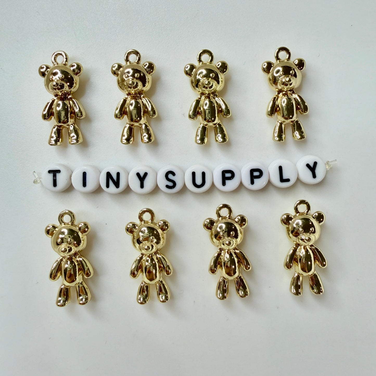 Metal Alloy Spray Painted Bear Charm (23mm x 13mm x 7mm)