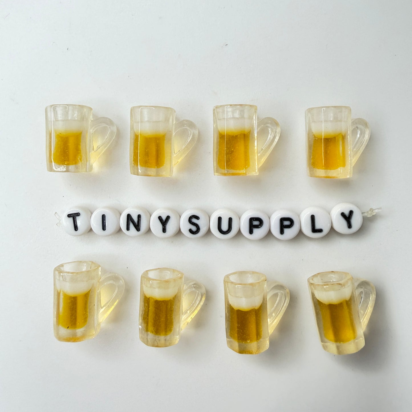 16MM x 15MM Cute Beer Cup Themed Acrylic Charm (Brown or Yellow)