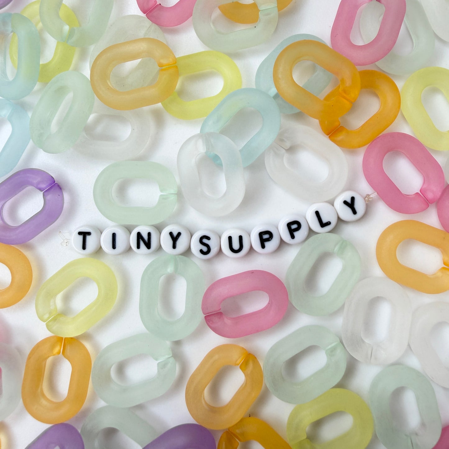 Frosted Matte Transparent Rainbow Colored Acrylic Chain Links (9mm x 15mm)