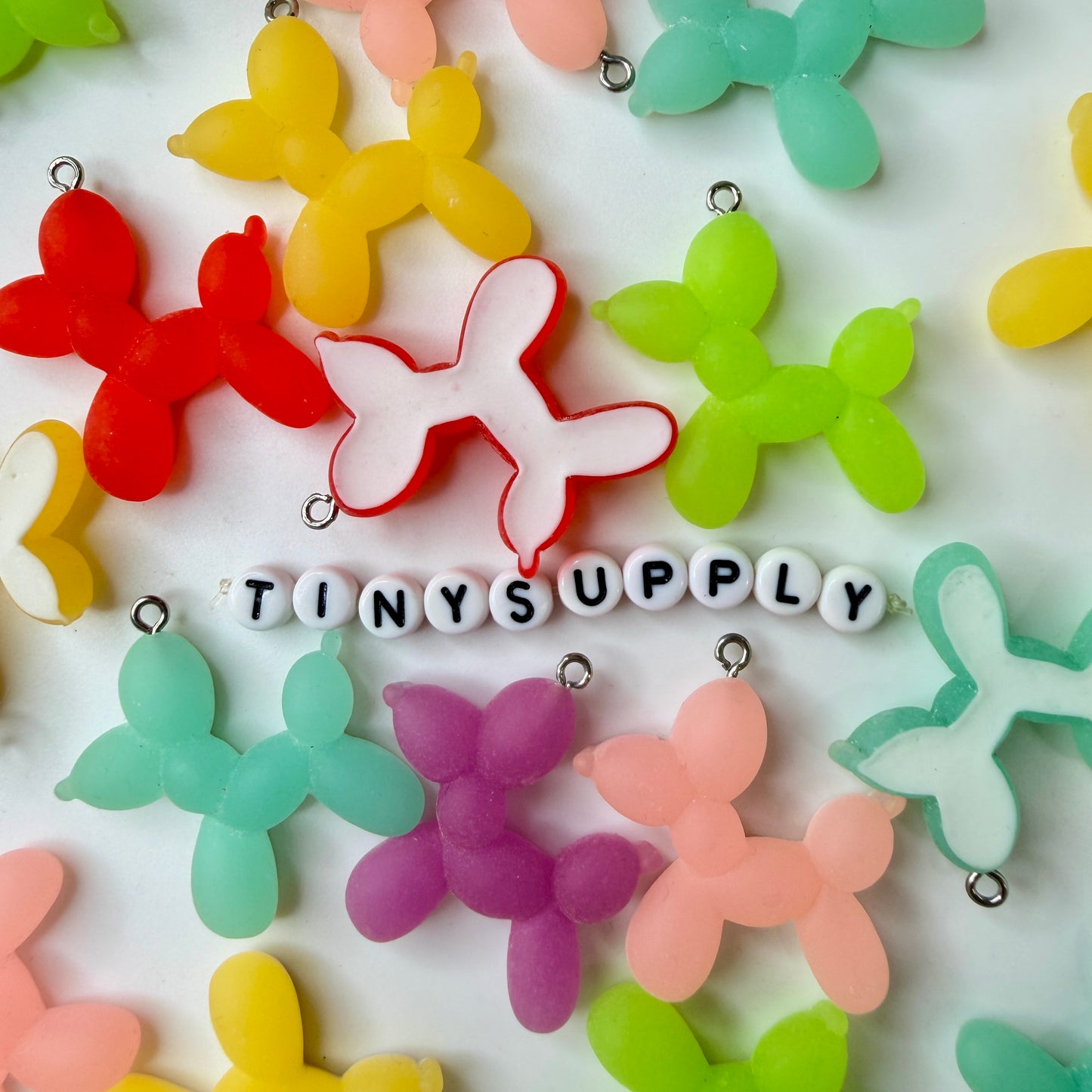 Large Mixed Color Balloon Dog Charm (35mm x 33mm)